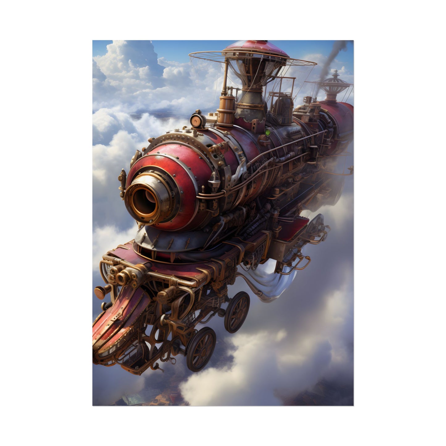 Steampunk Skyliner Thrill: Exciting Race in Flight - Poster