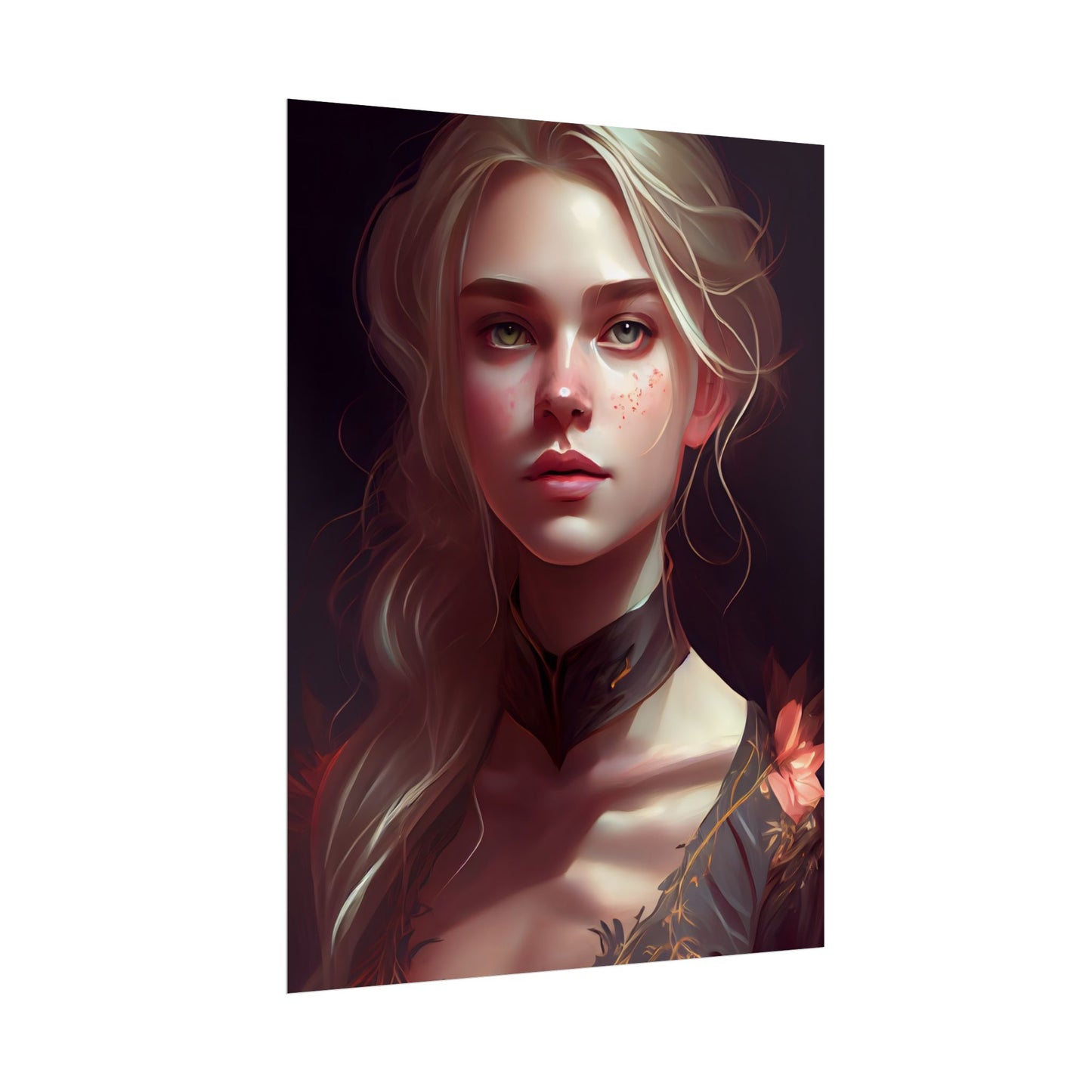 Astonishing Blonde Portrait: Artistic Beauty in Darkness - Poster