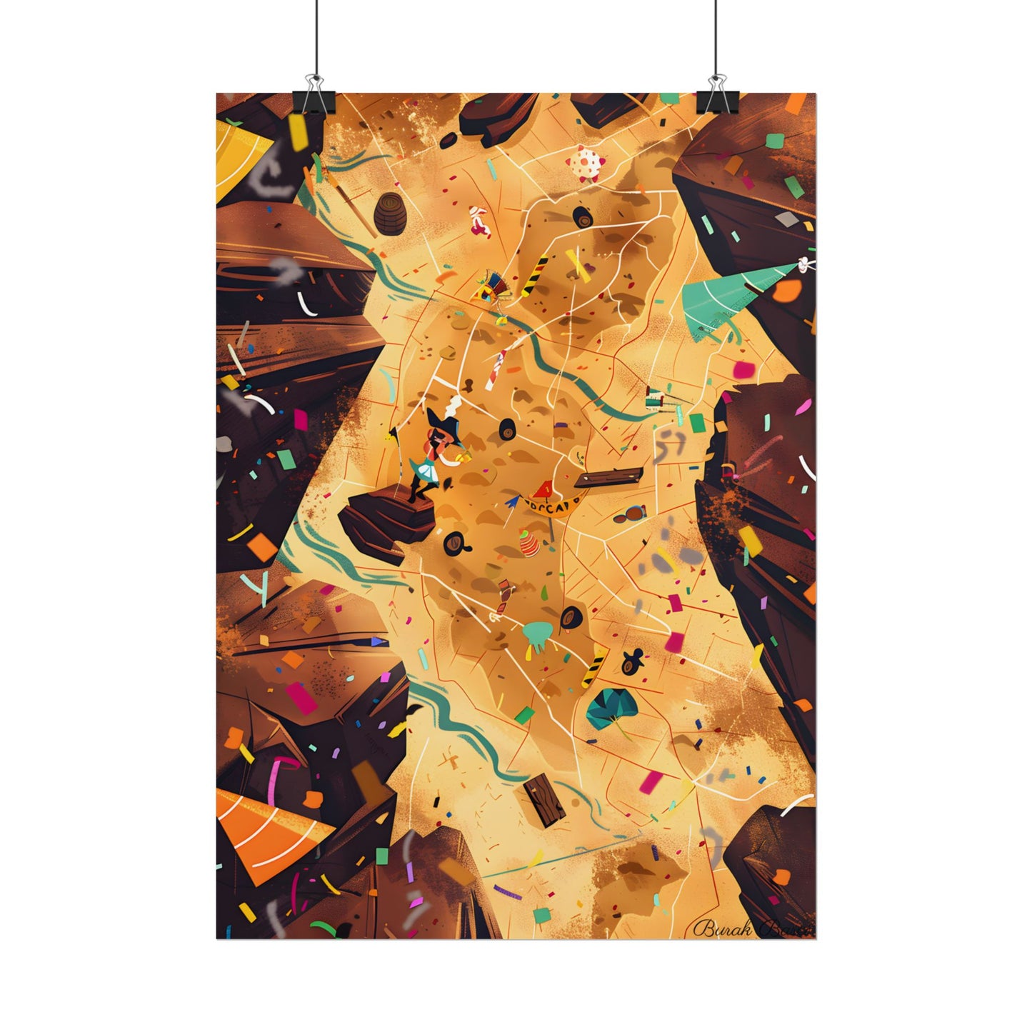 Whimsical Illustration: Classic Facial Features - Poster