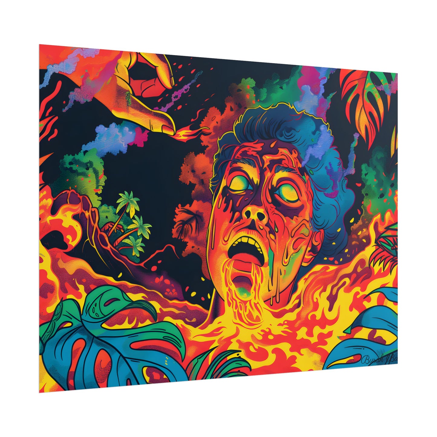 Whimsical Reading Moment: Cartoonish Illustration - Poster