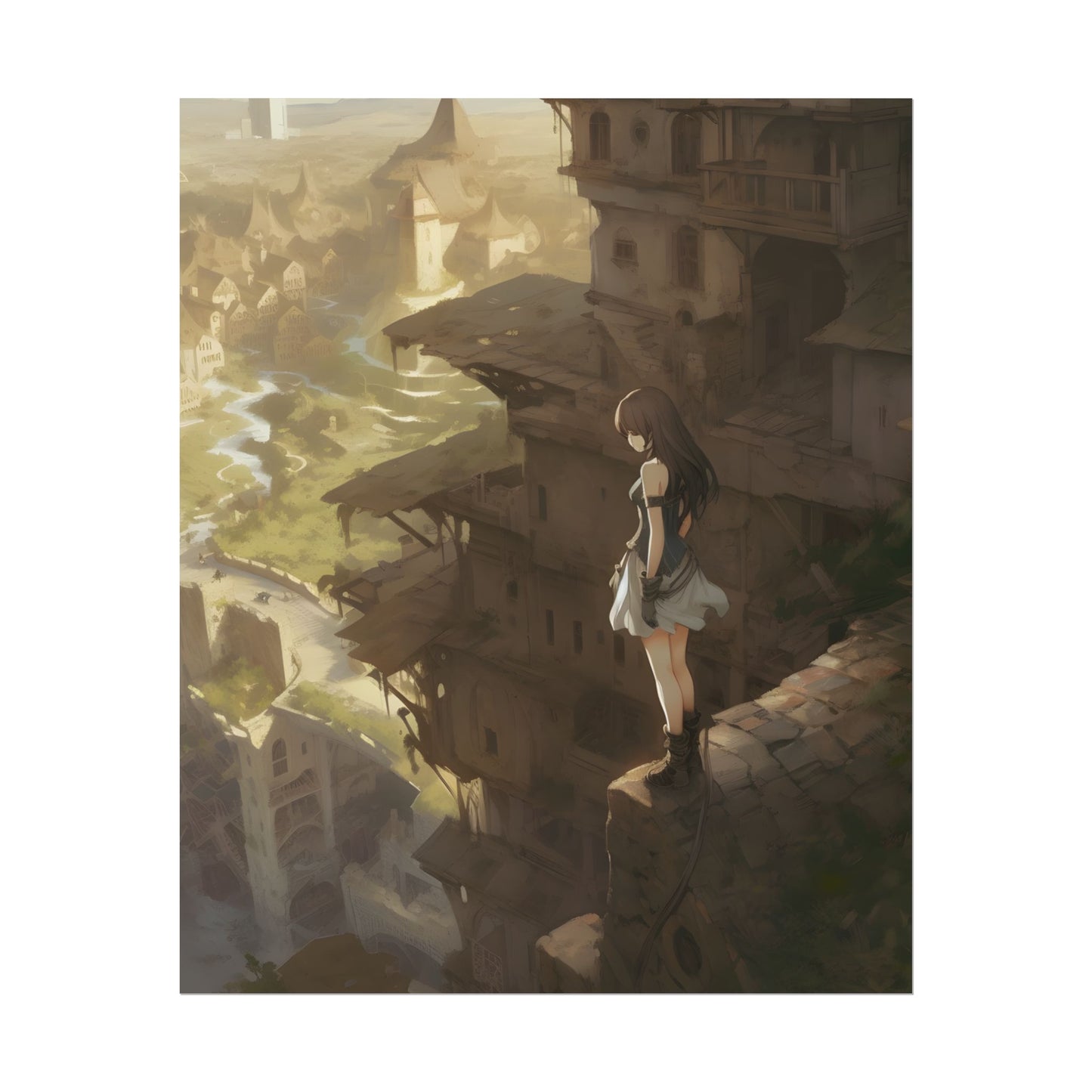 Anime Bird in Flight: Feathered Friend Soaring Through Air - Poster