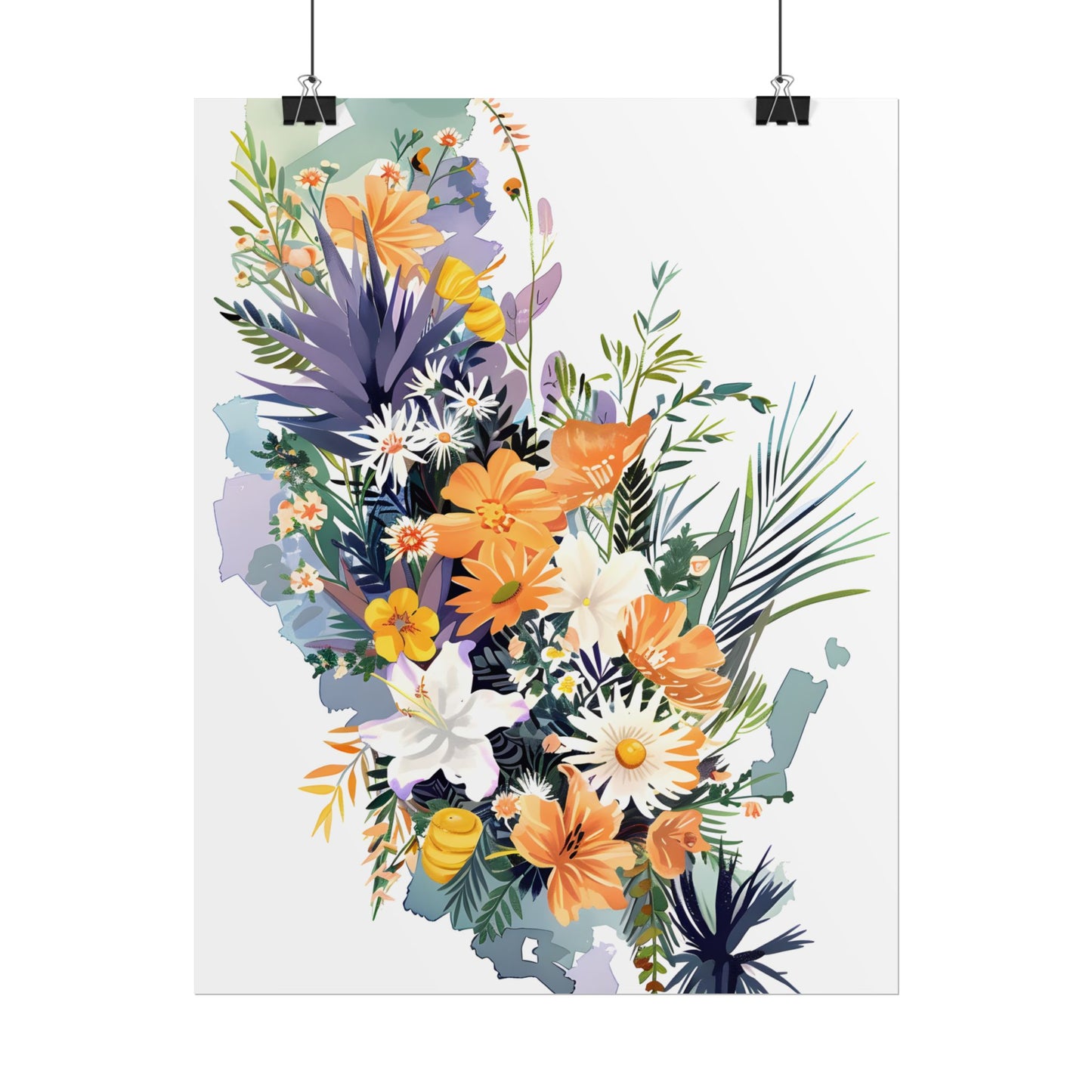 Whimsical Florida Map: Playful Art Illustration - Poster