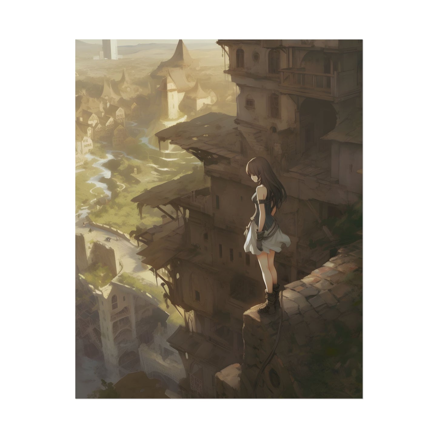 Anime Bird in Flight: Feathered Friend Soaring Through Air - Poster