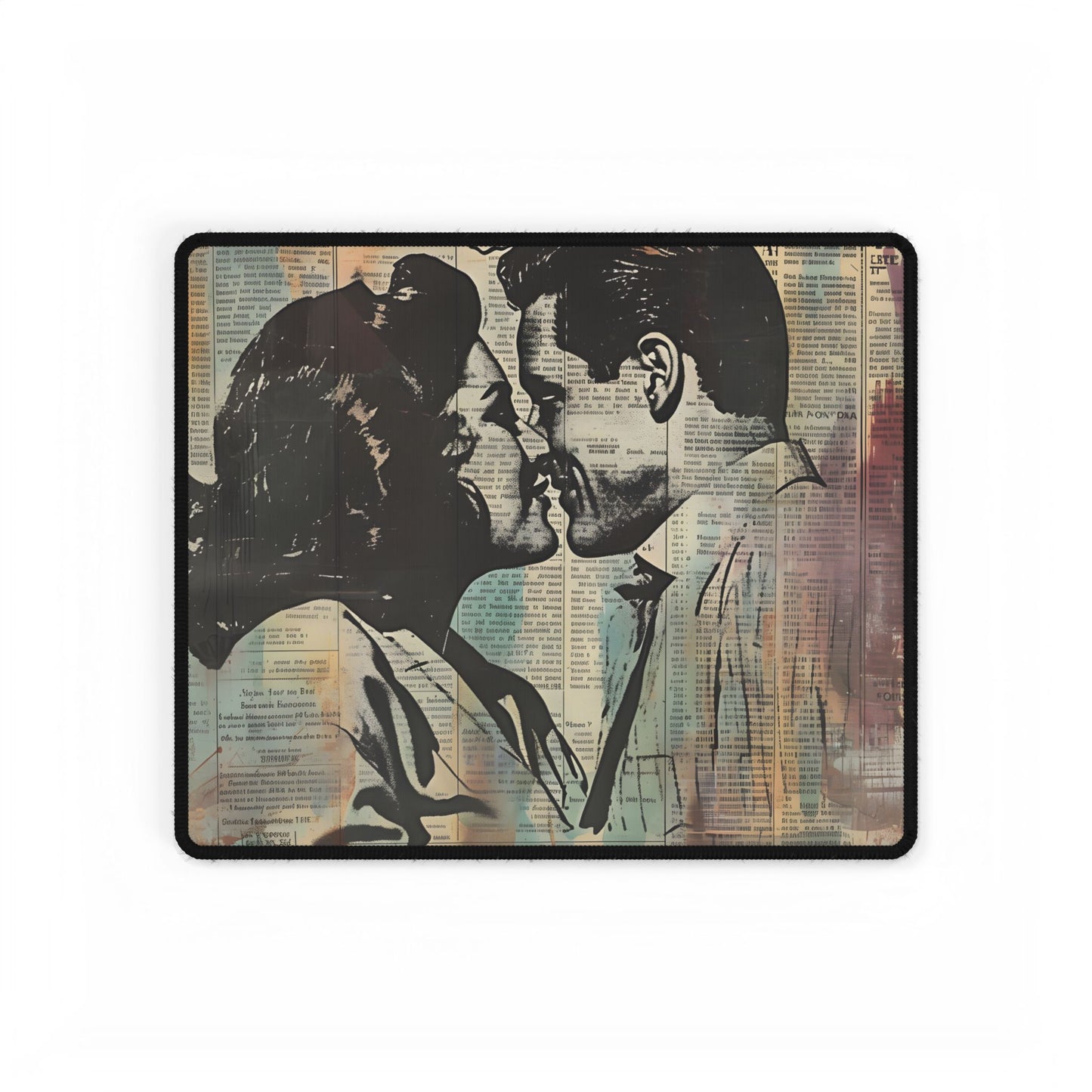 Vintage Romance: Couples in Love - Newsprint Art - Desk Mat