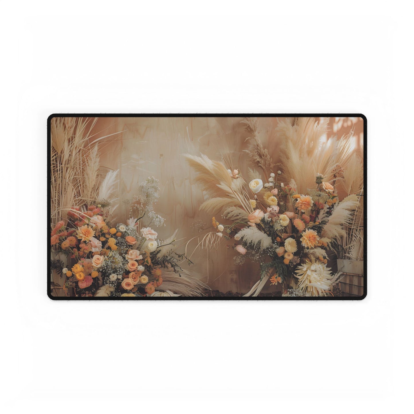 Whimsical Floral Pampas Find: Explore Calming Artwork - Desk Mat
