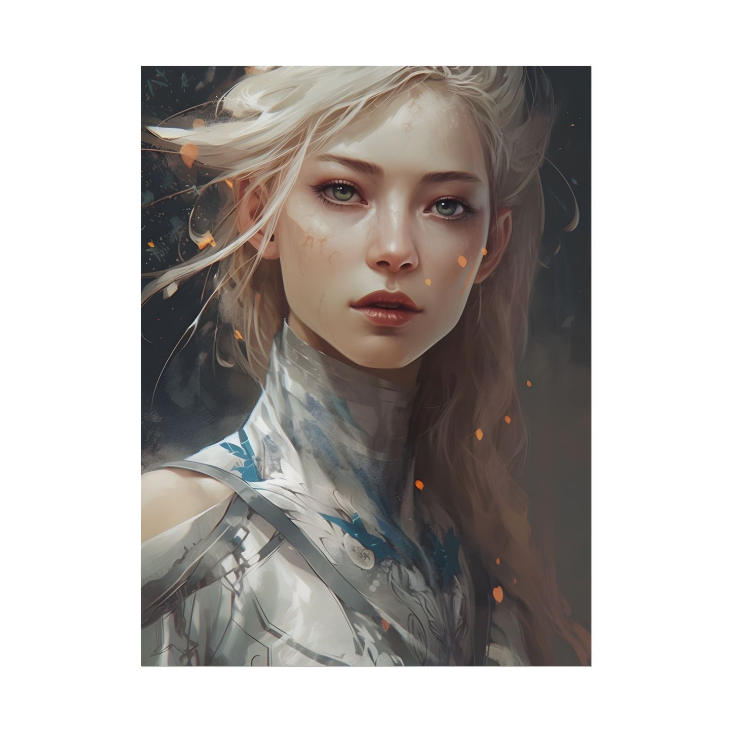 Astonishing Blonde Portrait: Capturing Intensity in Art - Poster