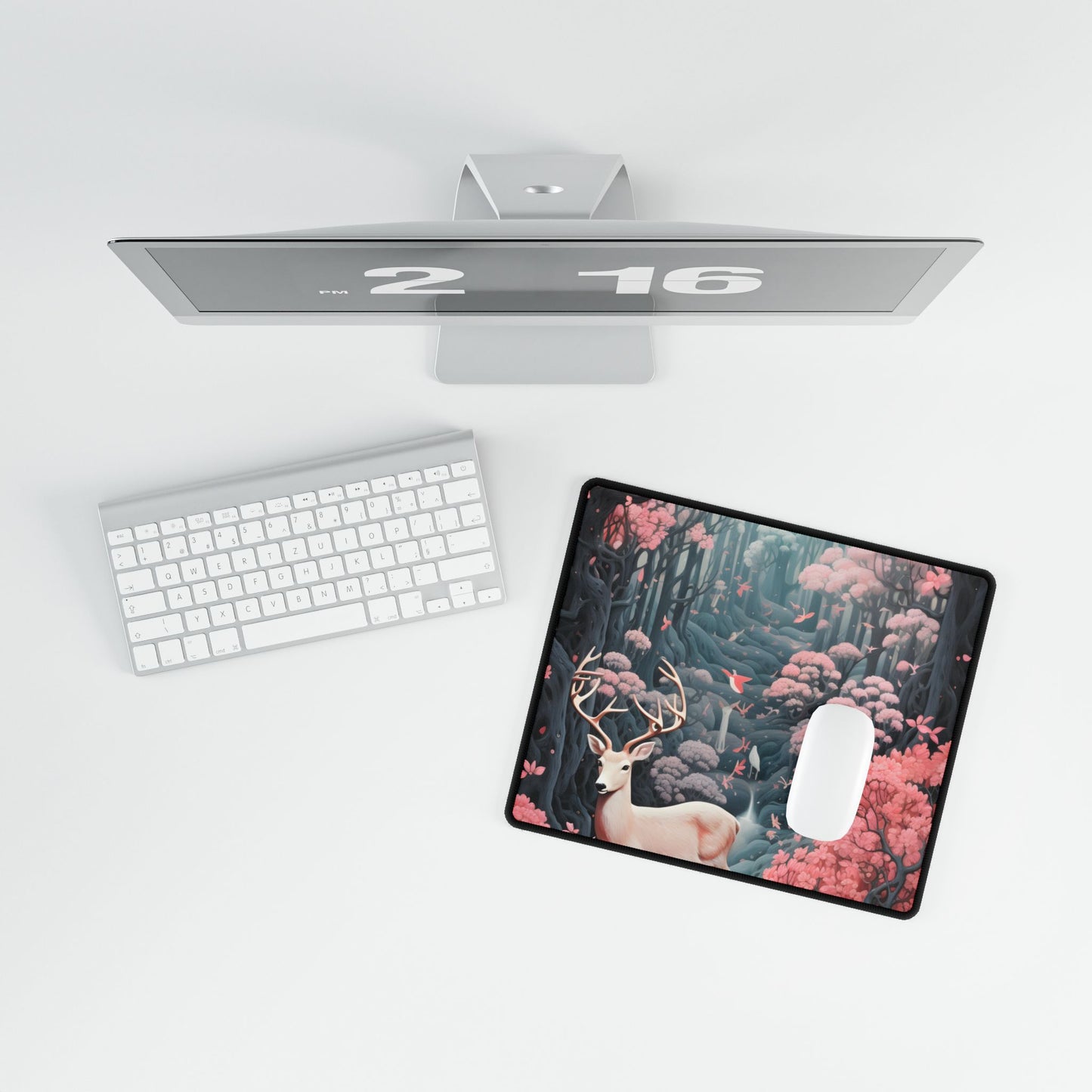 Whimsical Woodland Haven: Six Friends' Enchanted Forest - Desk Mat