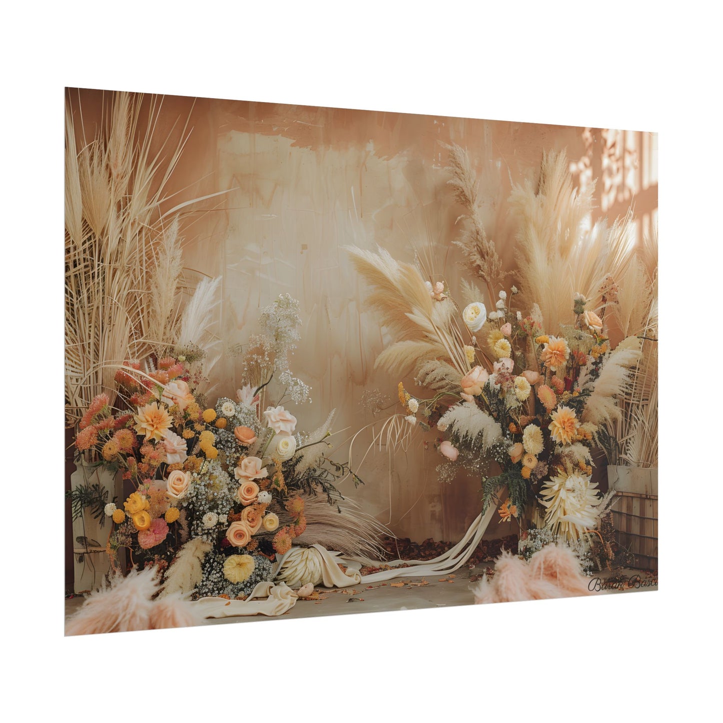 Whimsical Floral Pampas Find: Explore Calming Artwork - Poster