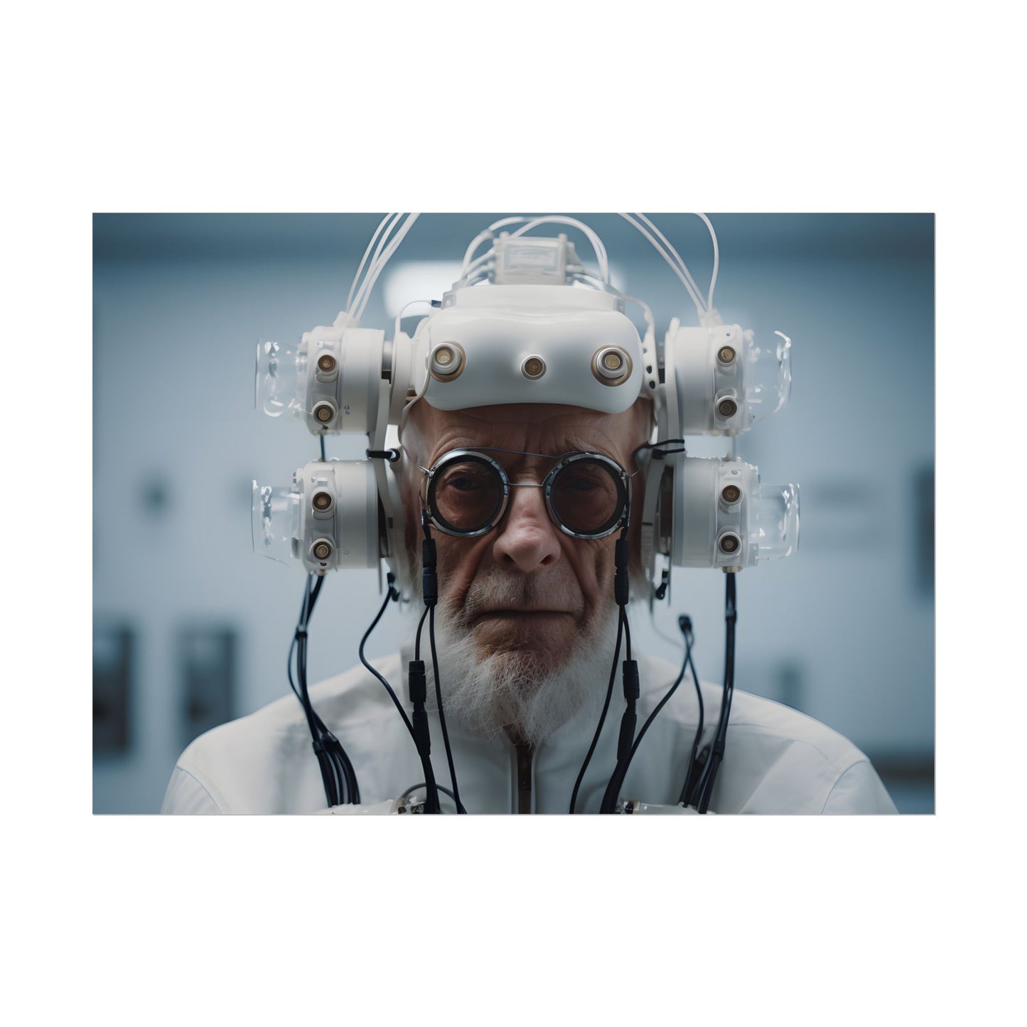 Futuristic Wisdom: A Senior's Tech Connection - Poster