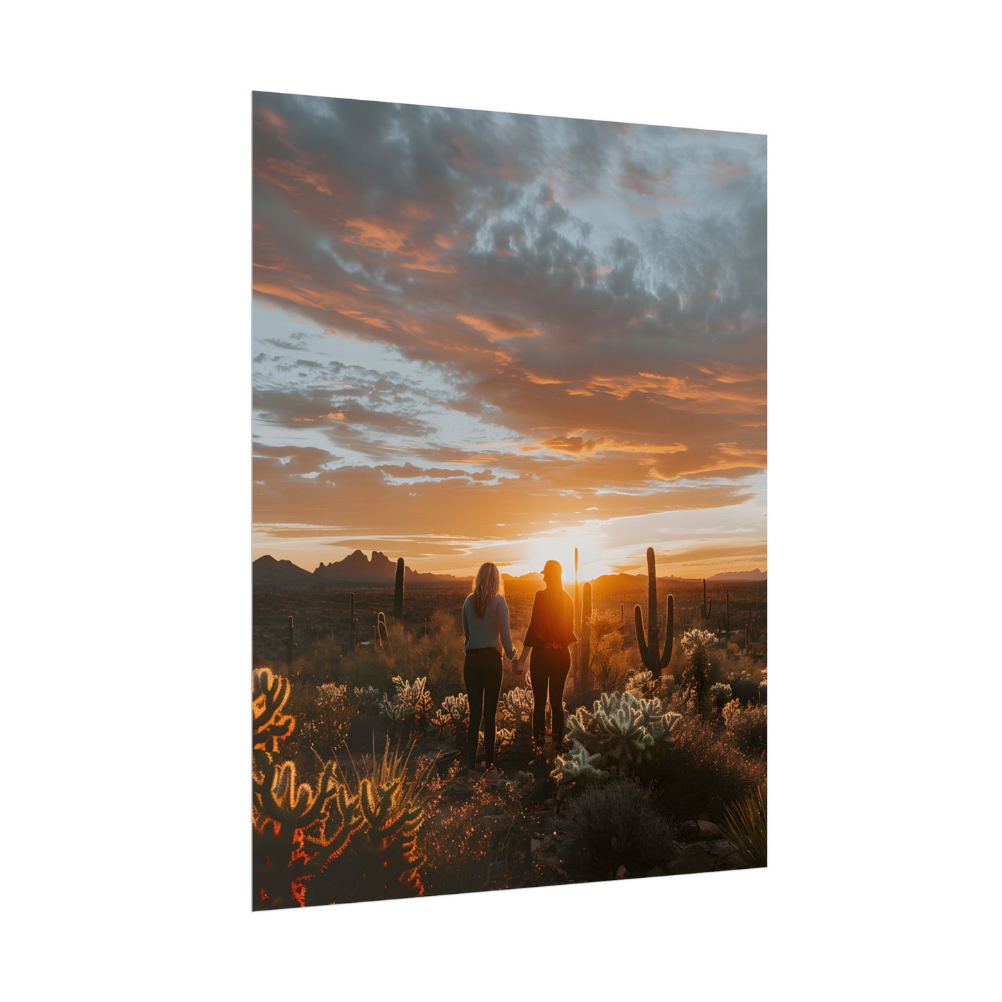 Desert Sunset Duo: Outdoor Artwork - Poster