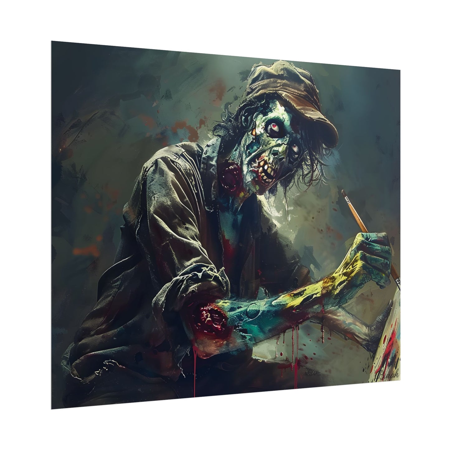 Zombie Horror Original Art: Original Artwork - Poster