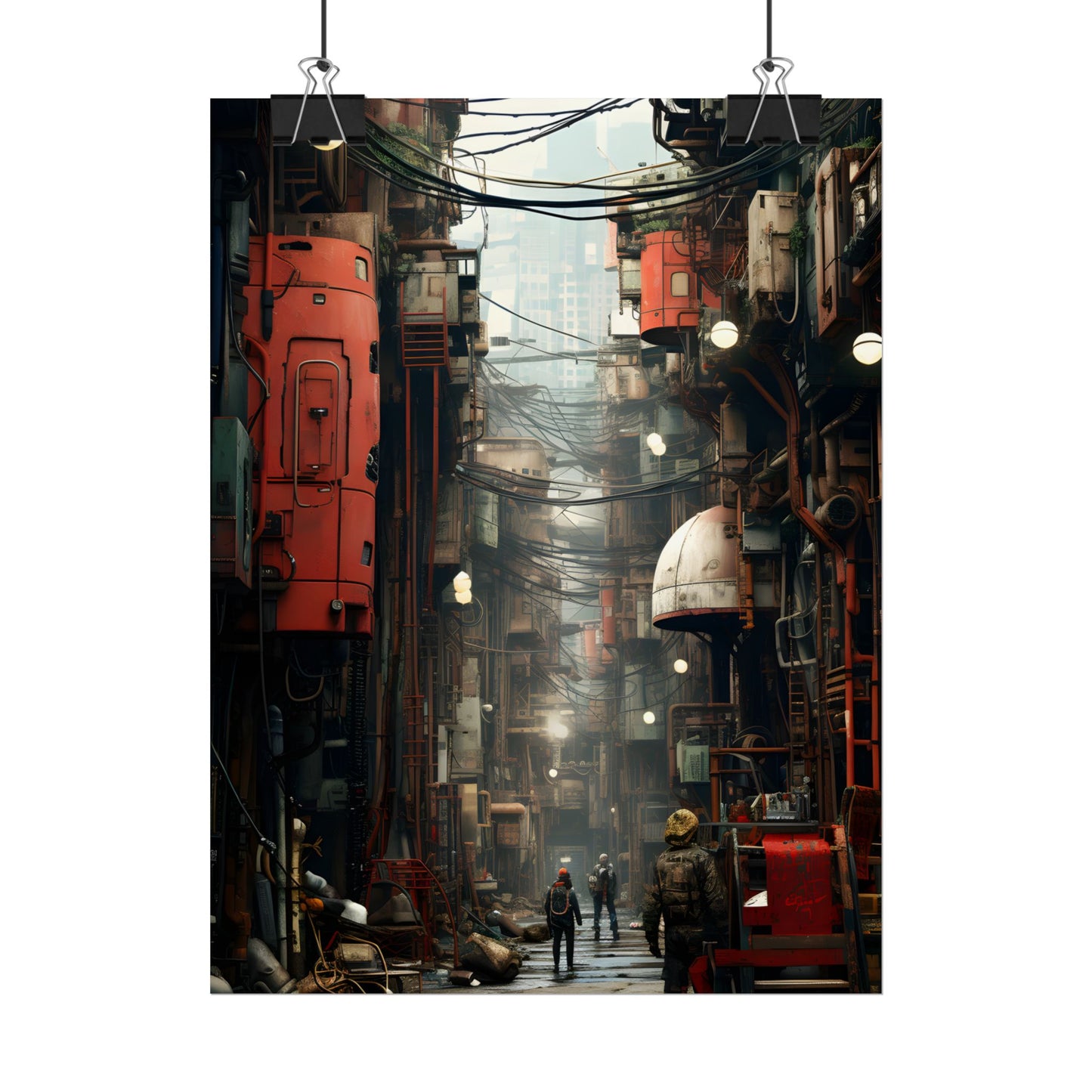 A New Era Unfolds: Post-Apocalyptic Steampunk Cityscape - Poster