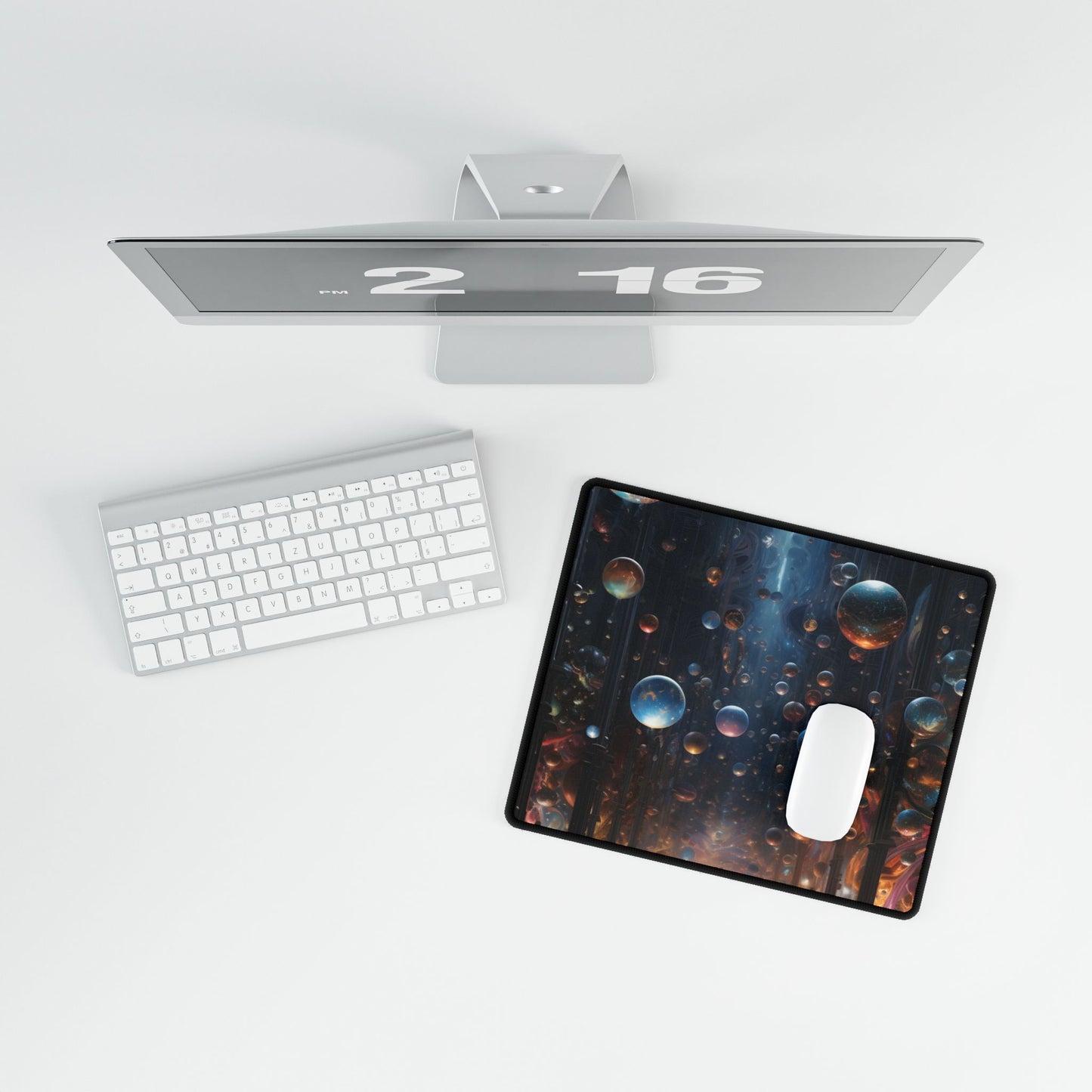 Celestial Art Gallery: Wide-Angle Shot of Cosmic Masterpieces - Desk Mat