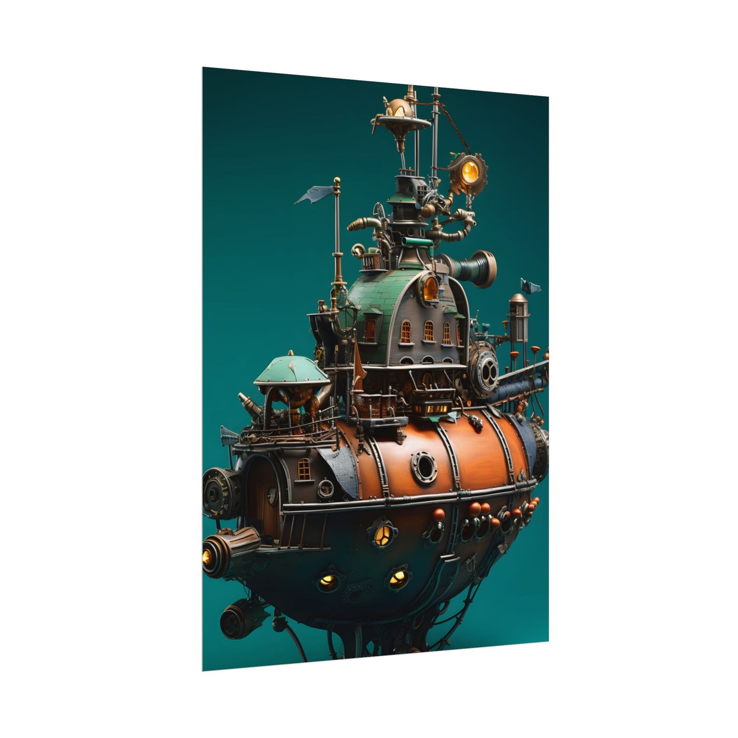 Steampunk Undersea Journey with Captain Nemo's Nautilus - Poster