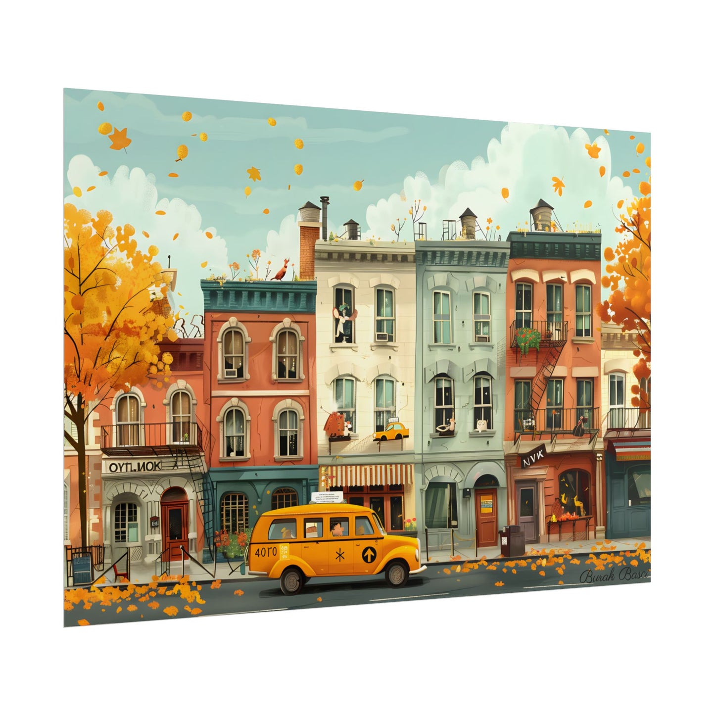 Whimsical Yellow Dream: A Captivating Illustration - Poster