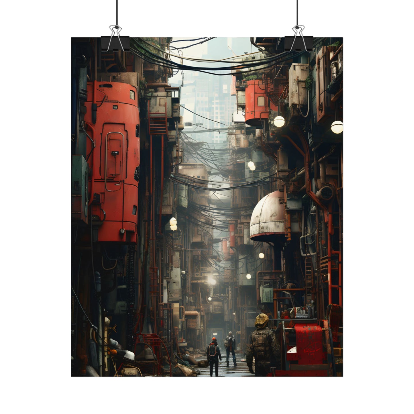 A New Era Unfolds: Post-Apocalyptic Steampunk Cityscape - Poster
