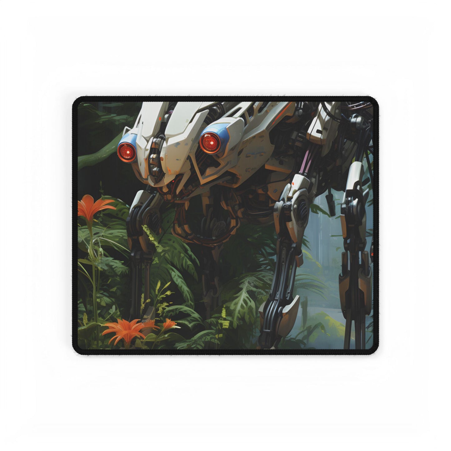 Robotic Wildlife Sanctuary: Harmony in Nature - Desk Mat