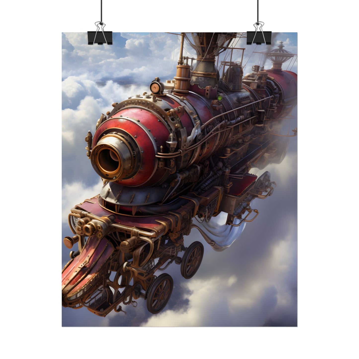 Steampunk Skyliner Thrill: Exciting Race in Flight - Poster