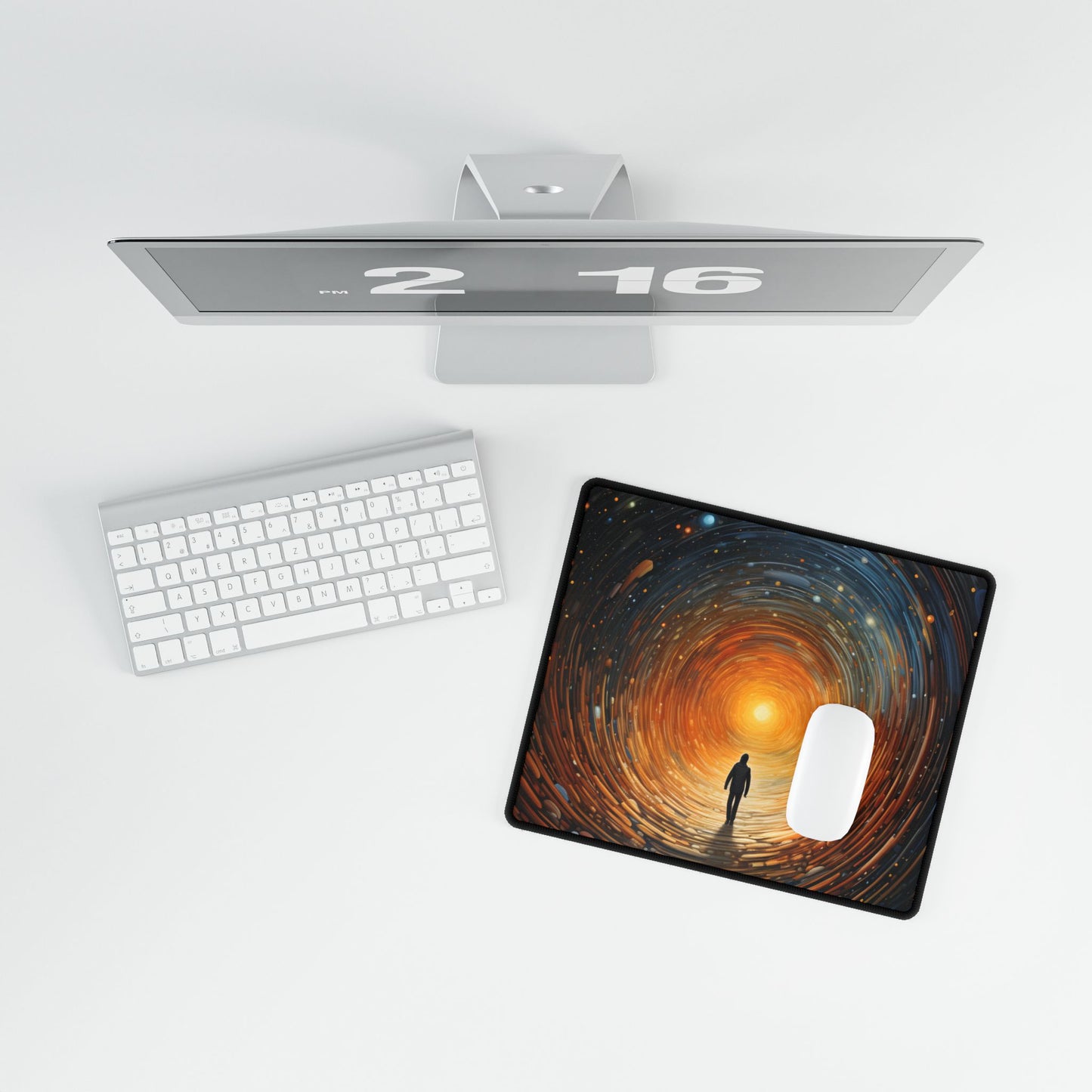 Space-Time Explorer: Intergalactic Adventure Digital Art - Desk Mat