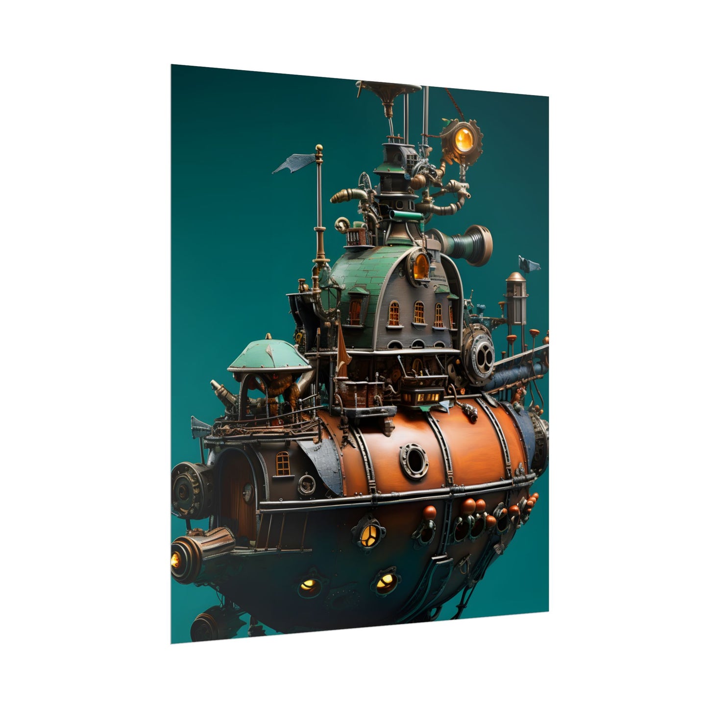 Steampunk Undersea Journey with Captain Nemo's Nautilus - Poster