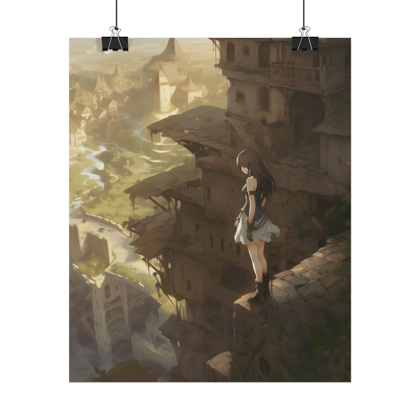 Anime Bird in Flight: Feathered Friend Soaring Through Air - Poster