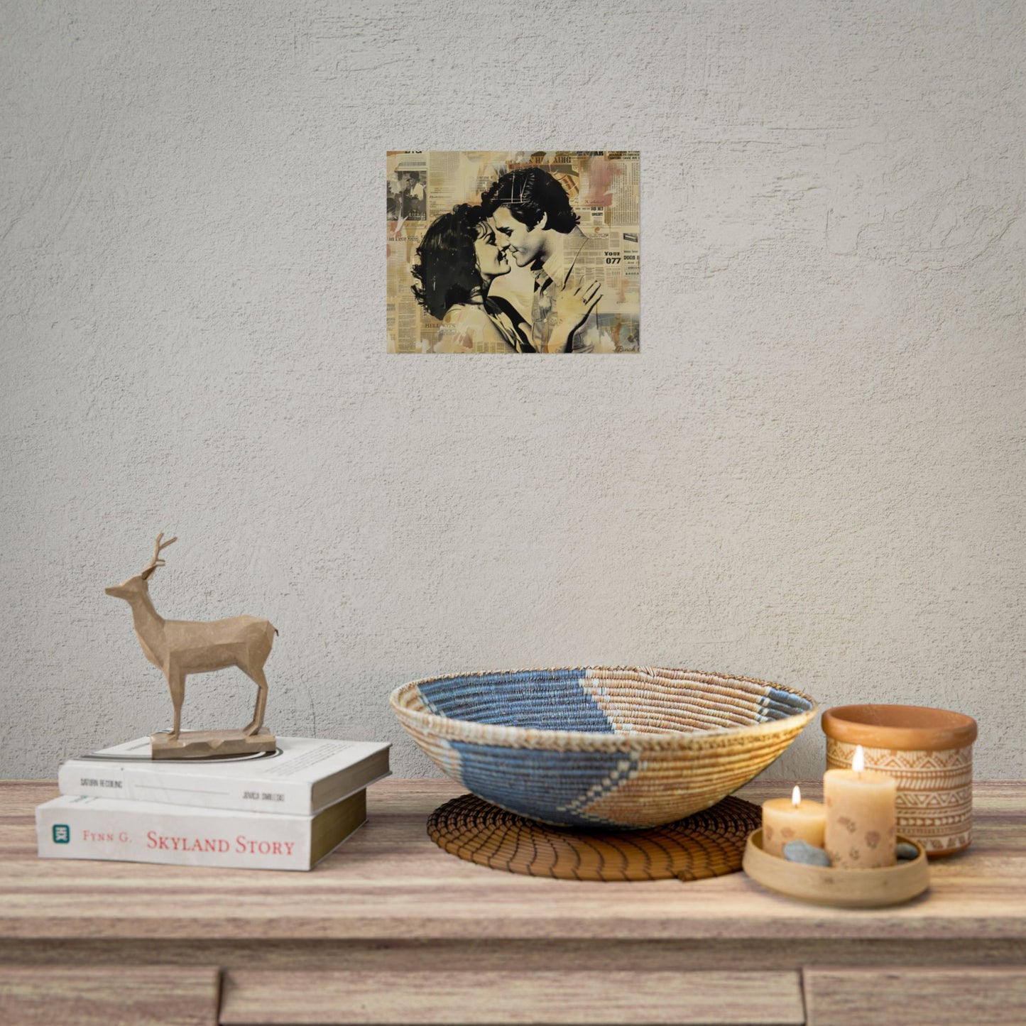 Retro Vintage Romance: Couples Newsprint Artwork - Poster