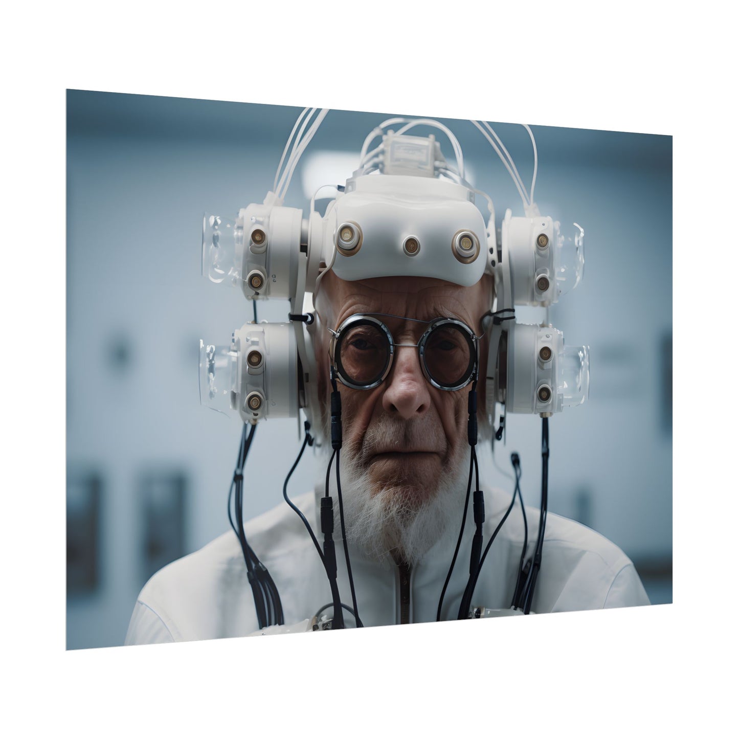 Futuristic Wisdom: A Senior's Tech Connection - Poster