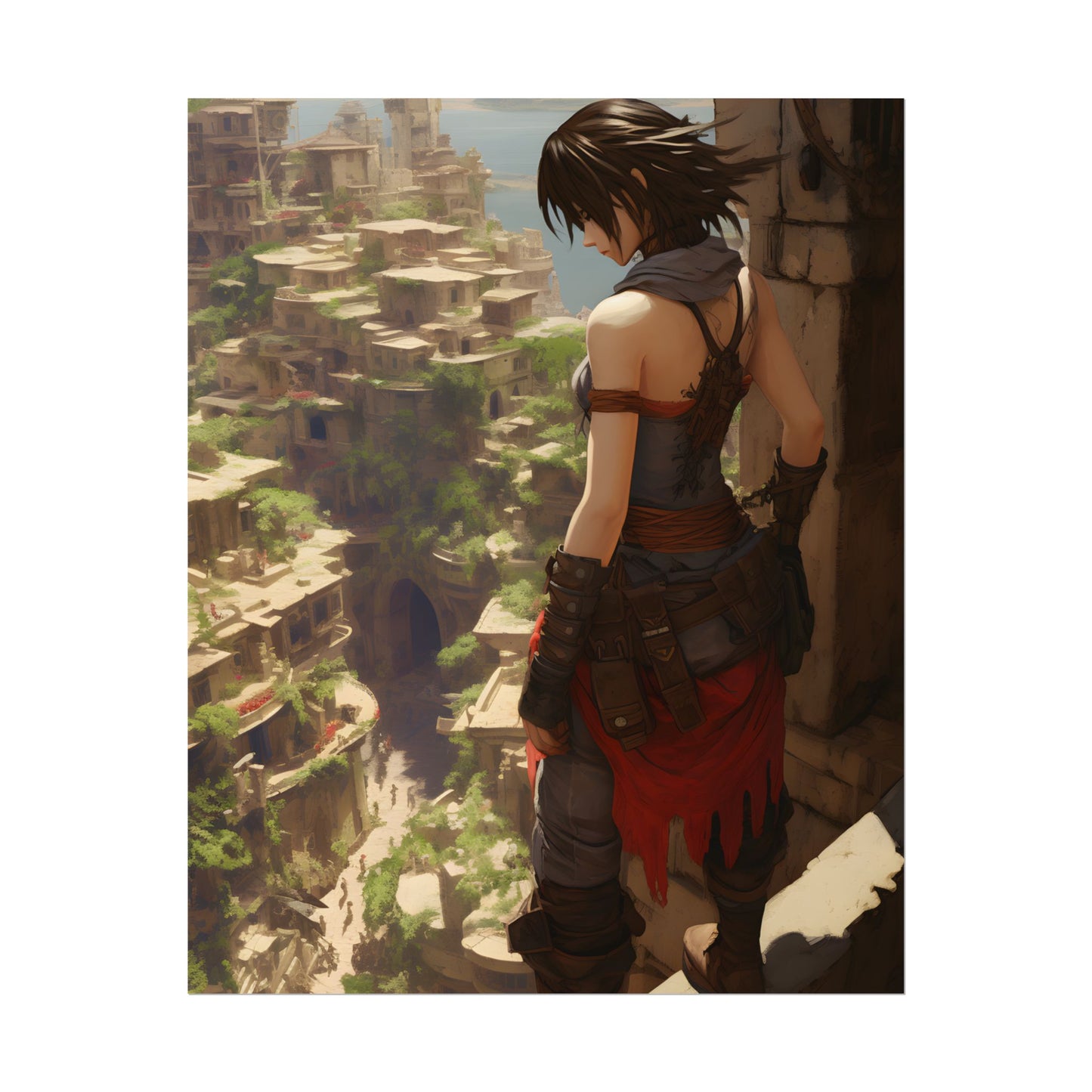 Vibrant Cityscape from Above: Dynamic Bird's Eye View - Poster