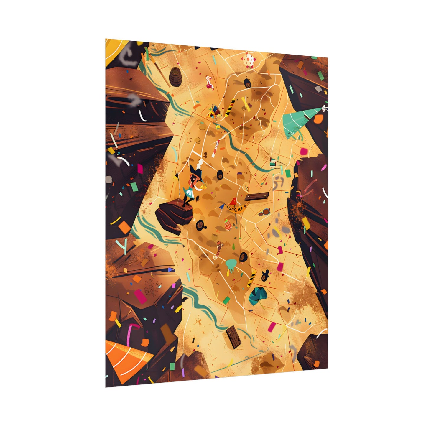 Whimsical Illustration: Classic Facial Features - Poster