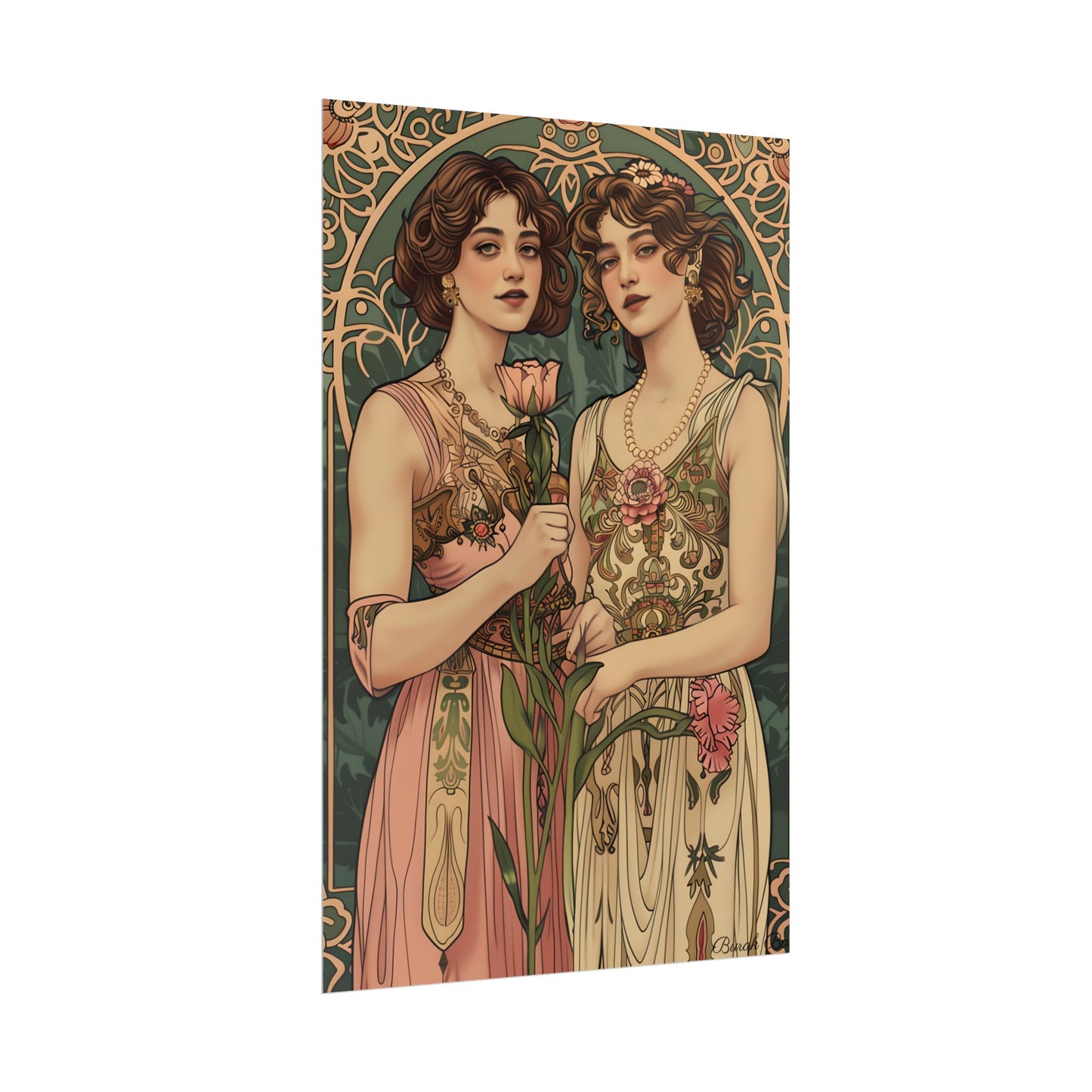 Women in Harmony: Primrose Bloom Artwork - Poster