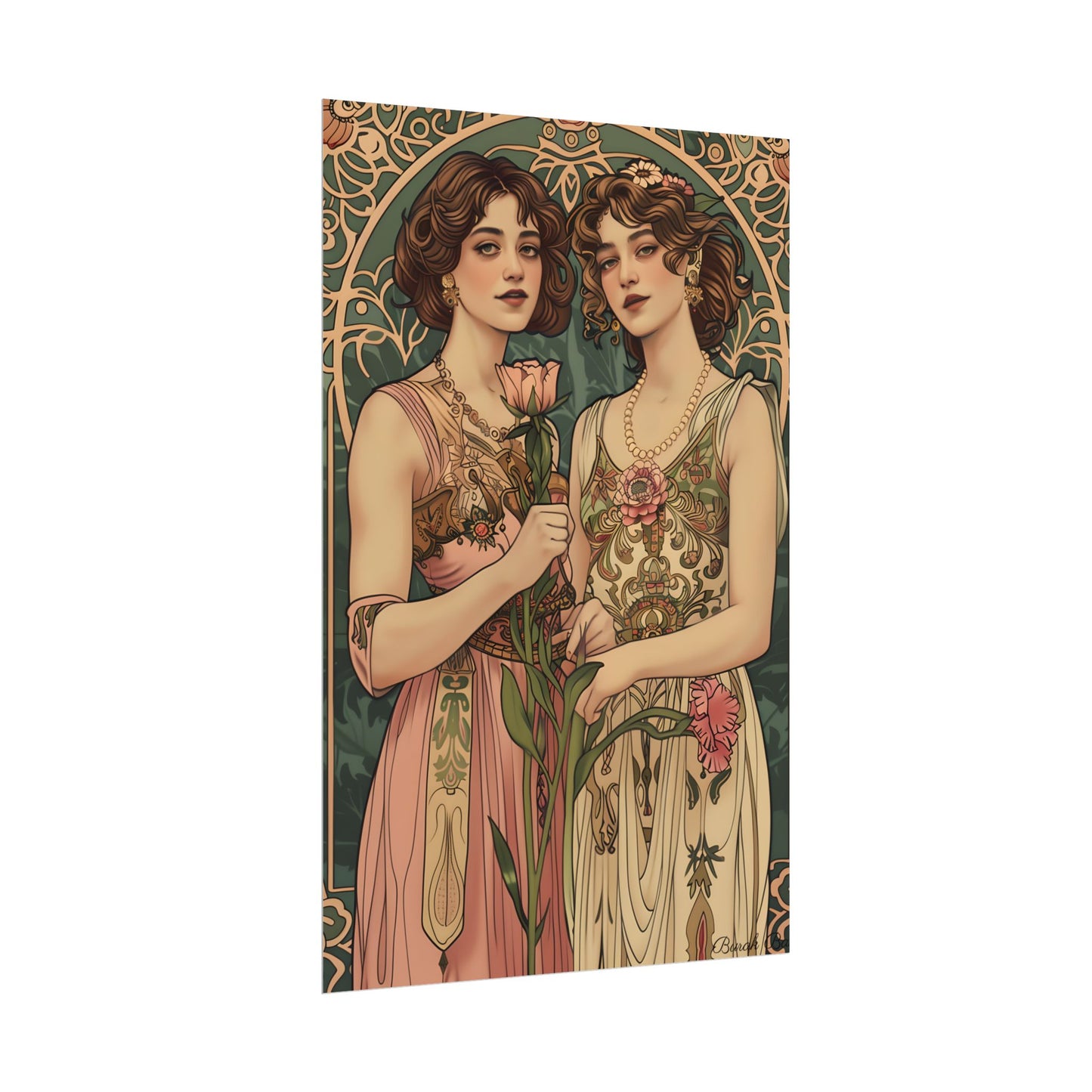 Women in Harmony: Primrose Bloom Artwork - Poster