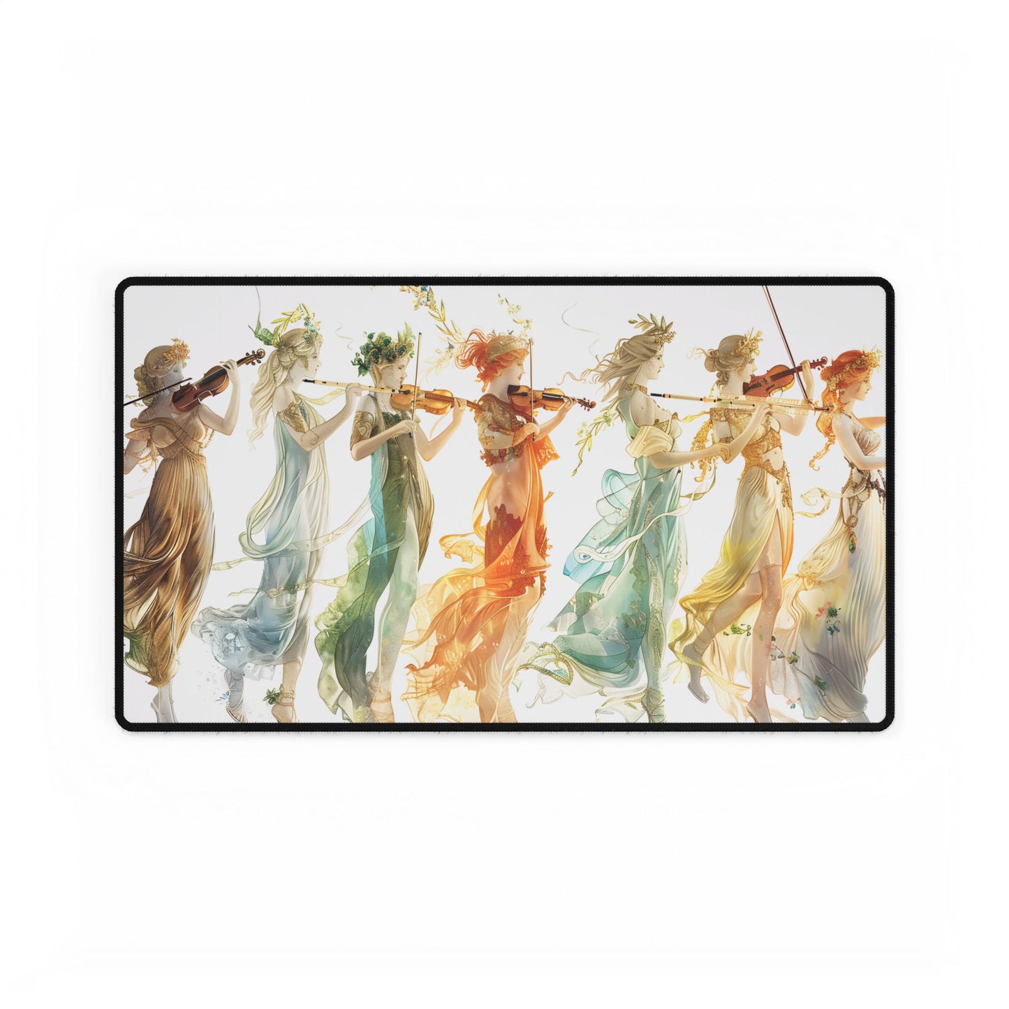 Ethereal Greek Goddesses: Serene Stylized Art - Desk Mat