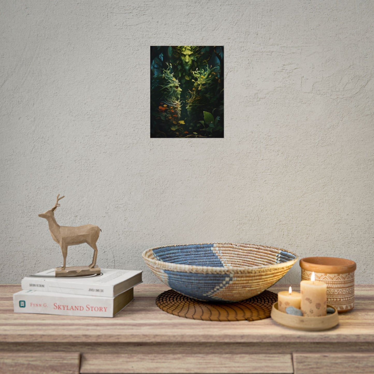 Mystical Forest Guardians: Ancient Tree Spirits in Serene Nature - Poster