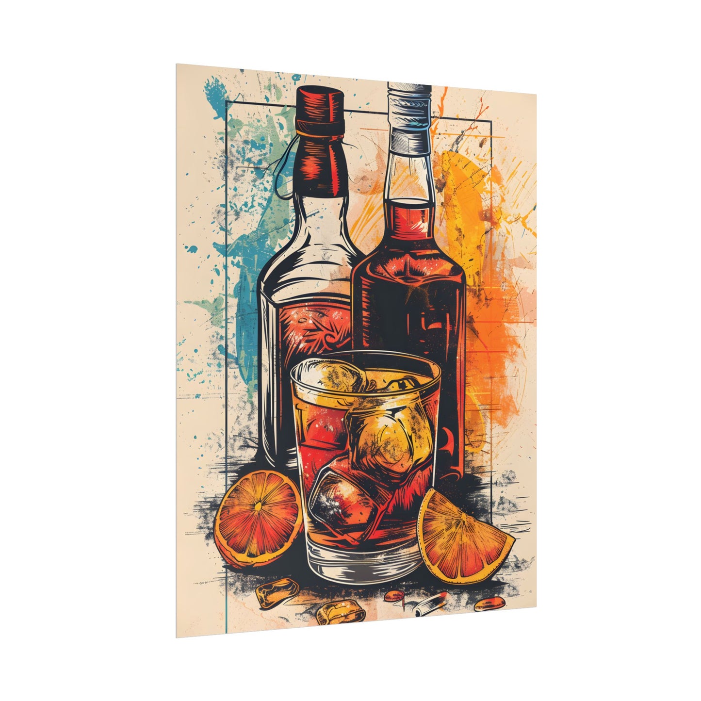 Vintage Cocktail Hour: Old-Fashioned Glass Art Poster - Poster