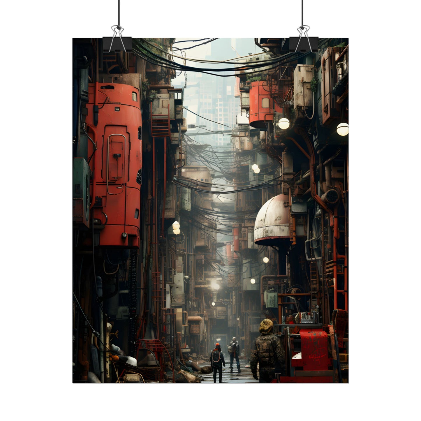 A New Era Unfolds: Post-Apocalyptic Steampunk Cityscape - Poster