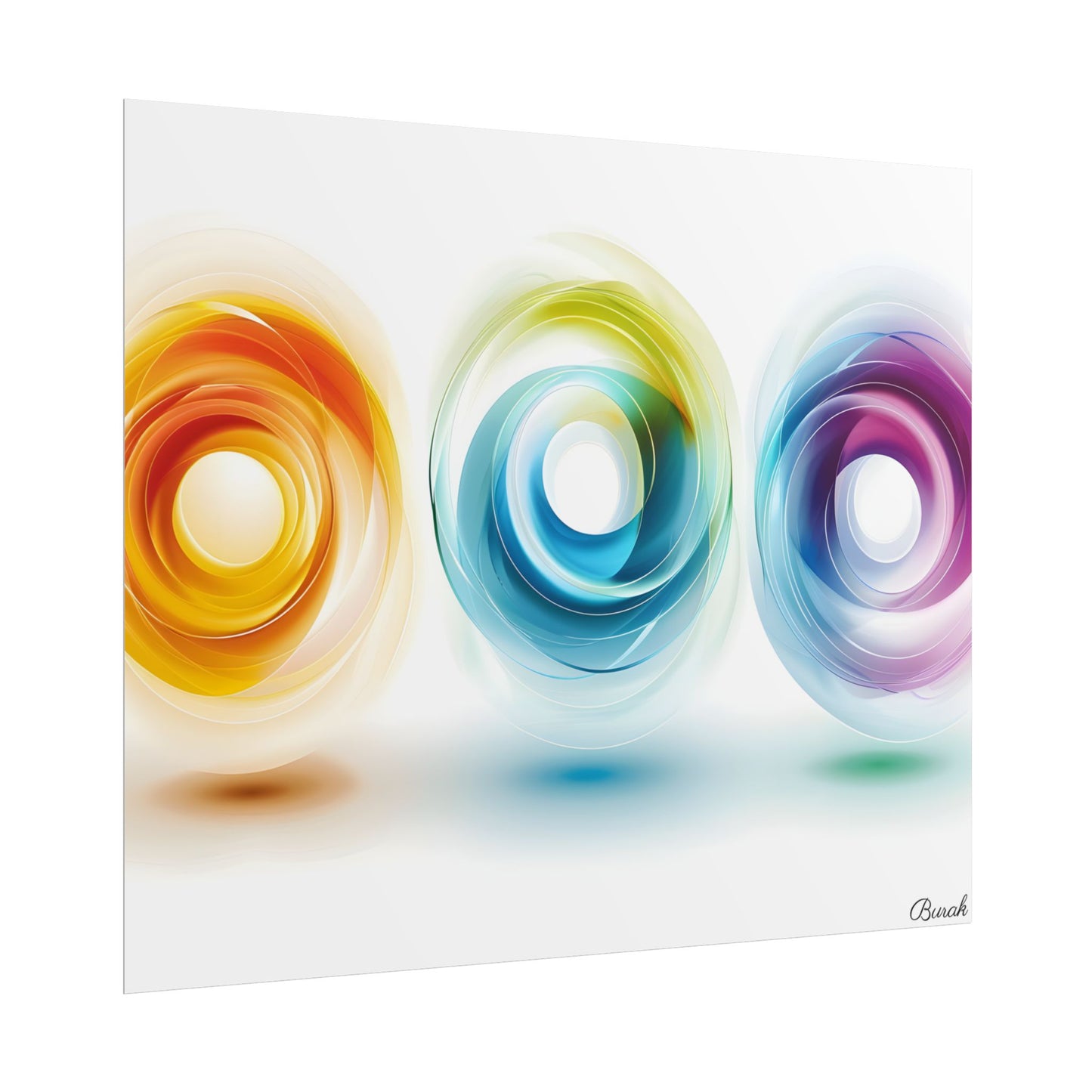 Vibrant Circles: A Dynamic Artwork of Swirling Colors - Poster