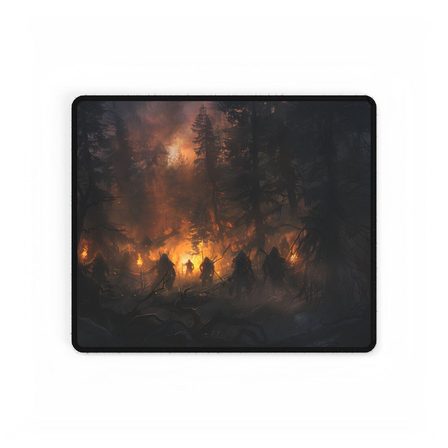 Tranquil Forest Sunset: People Connecting with Nature - Desk Mat