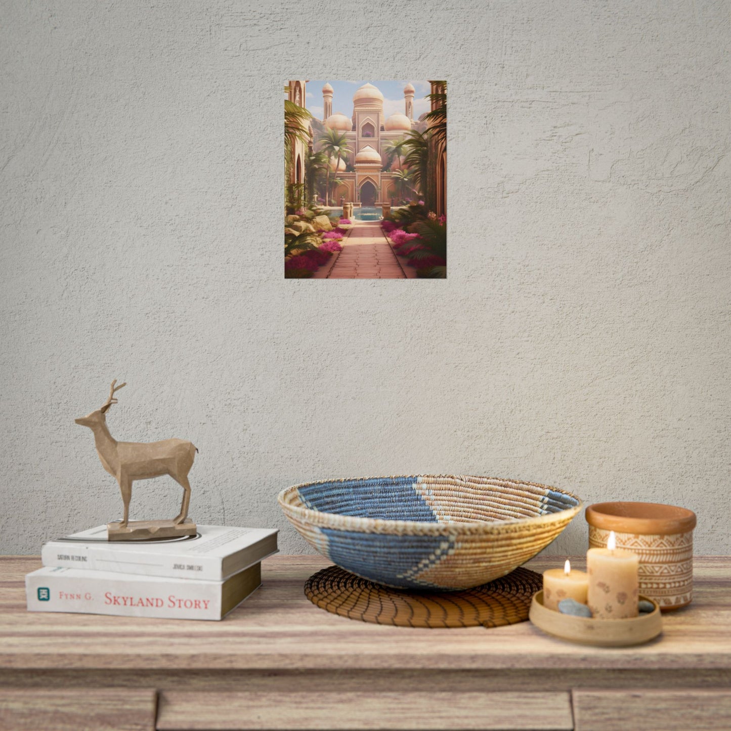 Hidden Arabian Desert Paradise: Serene Oasis Art - Poster