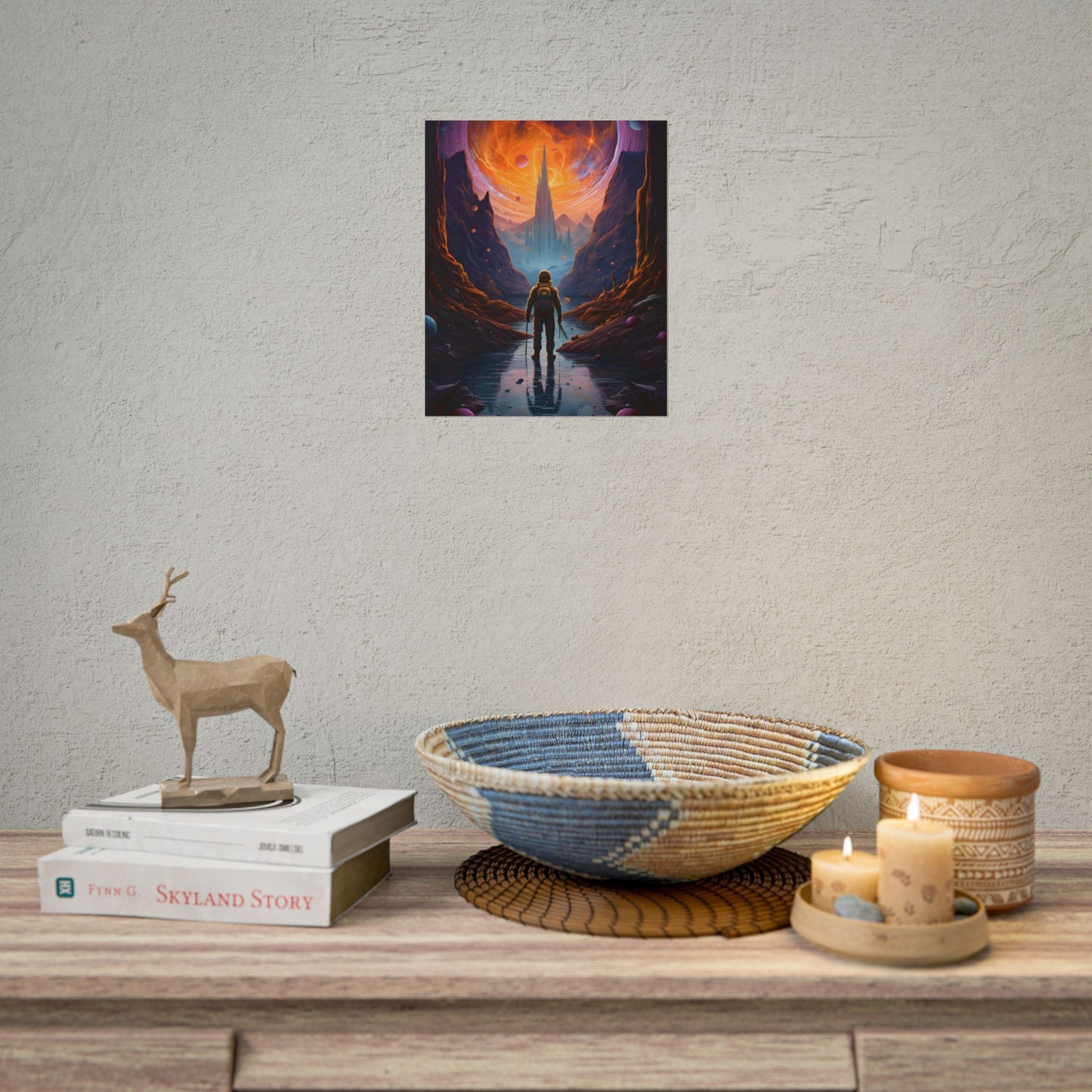 Futuristic Explorer in Wilderness: Sci-Fi Artwork - Poster
