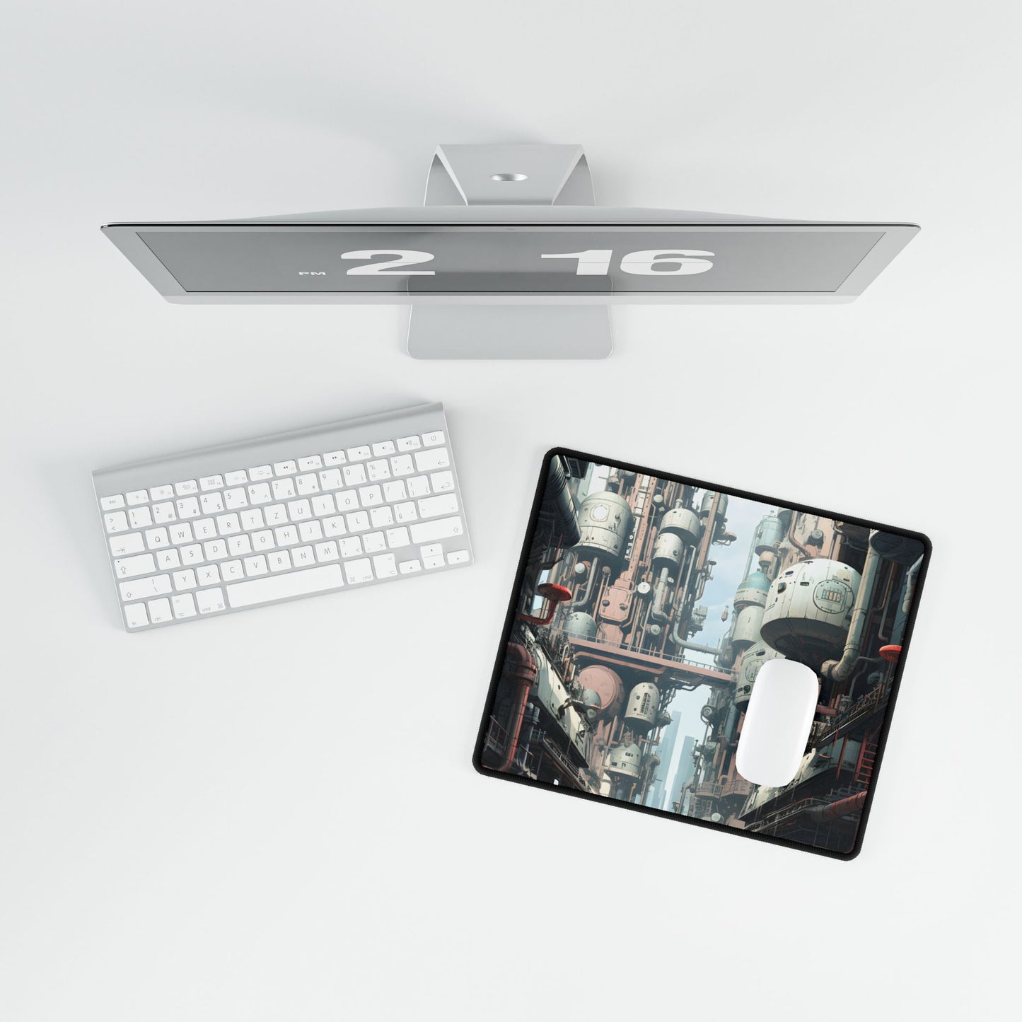 Post-Apocalyptic Metropolis: Forgotten Industrial Hub - Desk Mat