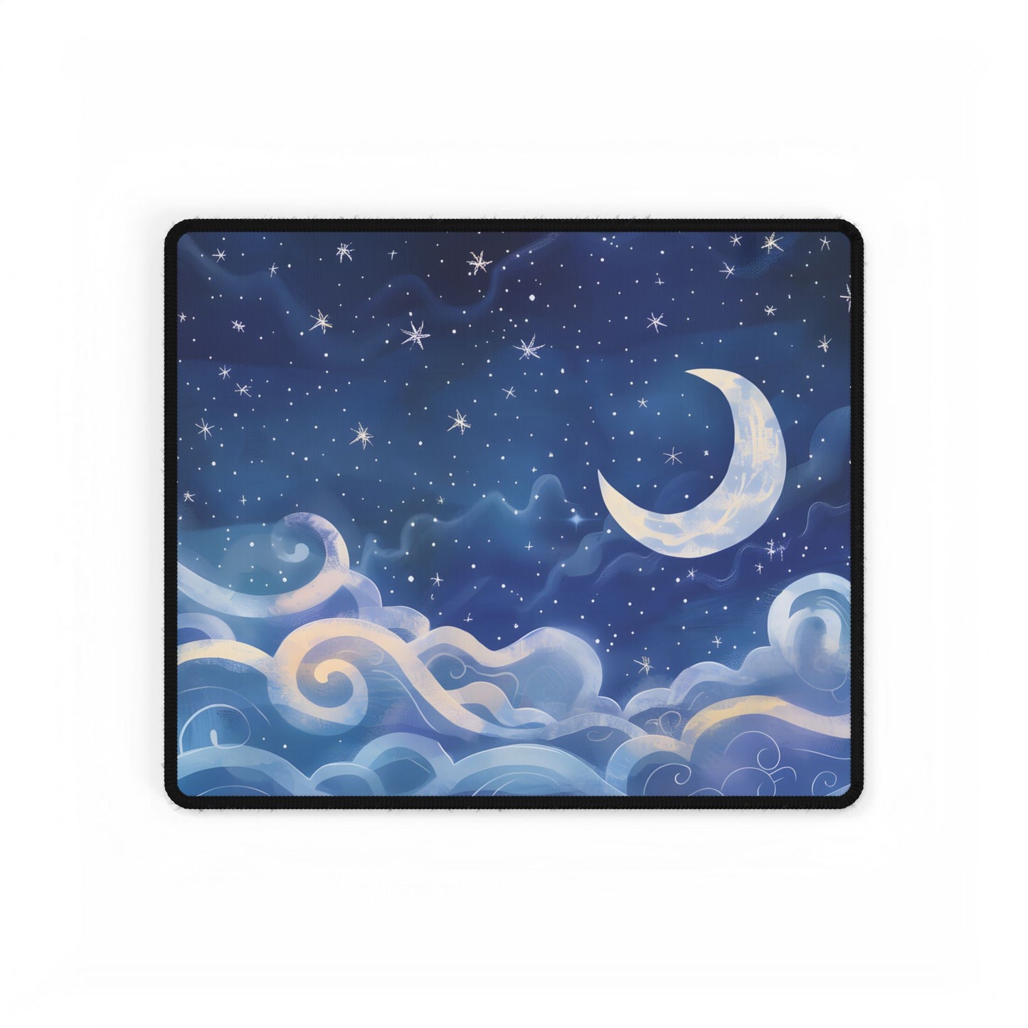 Whimsical Night Sky Dreams: Magical Illustration - Desk Mat