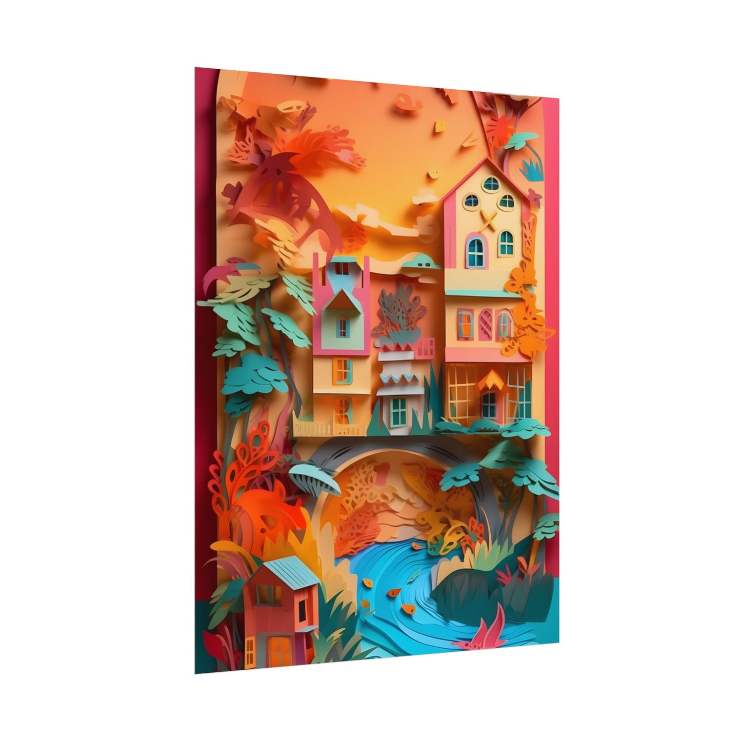 Whimsical Paper Quilling Illusion: Realistic Photograph - Poster