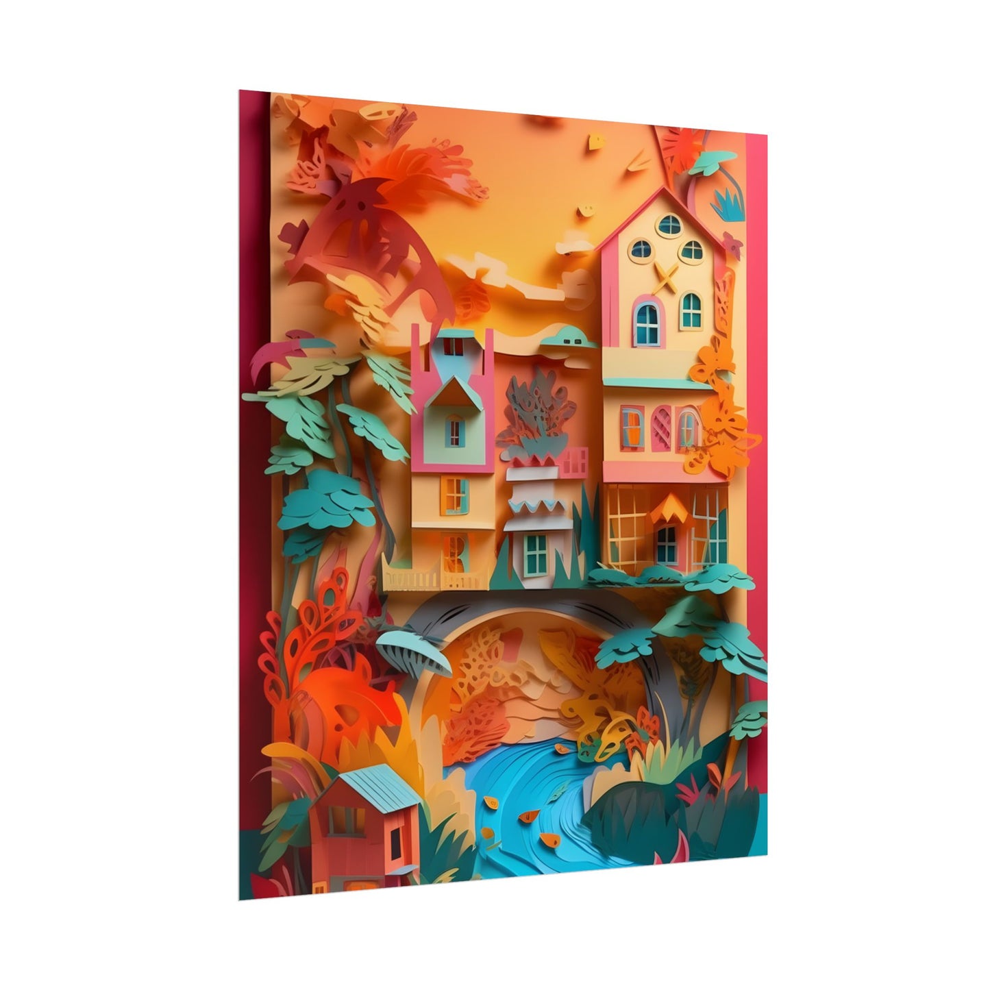 Whimsical Paper Quilling Illusion: Realistic Photograph - Poster