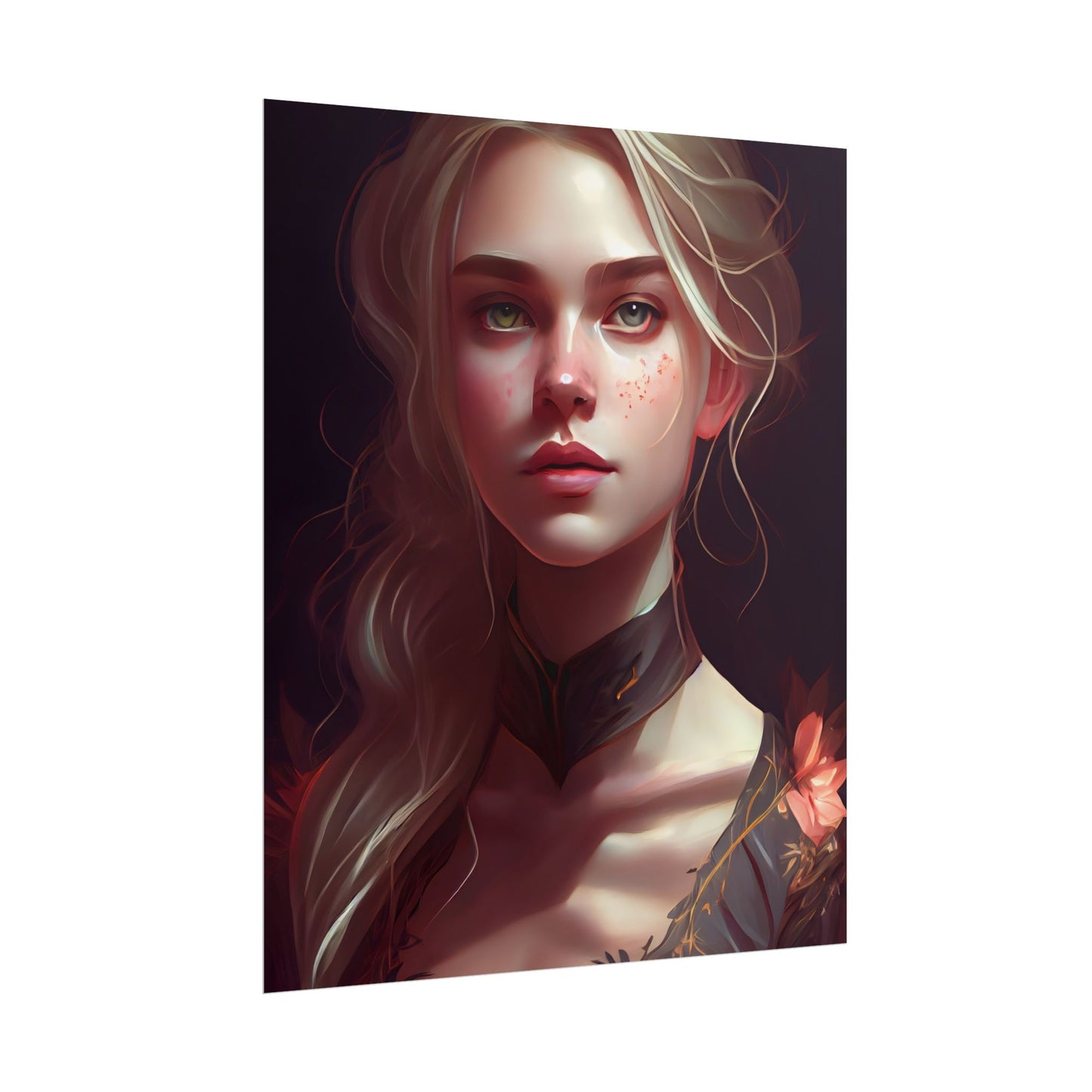 Astonishing Blonde Portrait: Artistic Beauty in Darkness - Poster