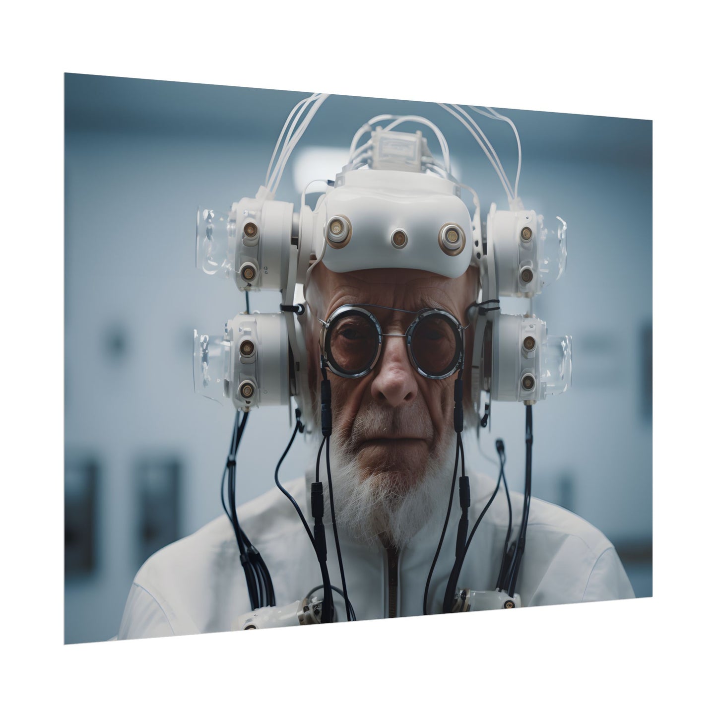 Futuristic Wisdom: A Senior's Tech Connection - Poster