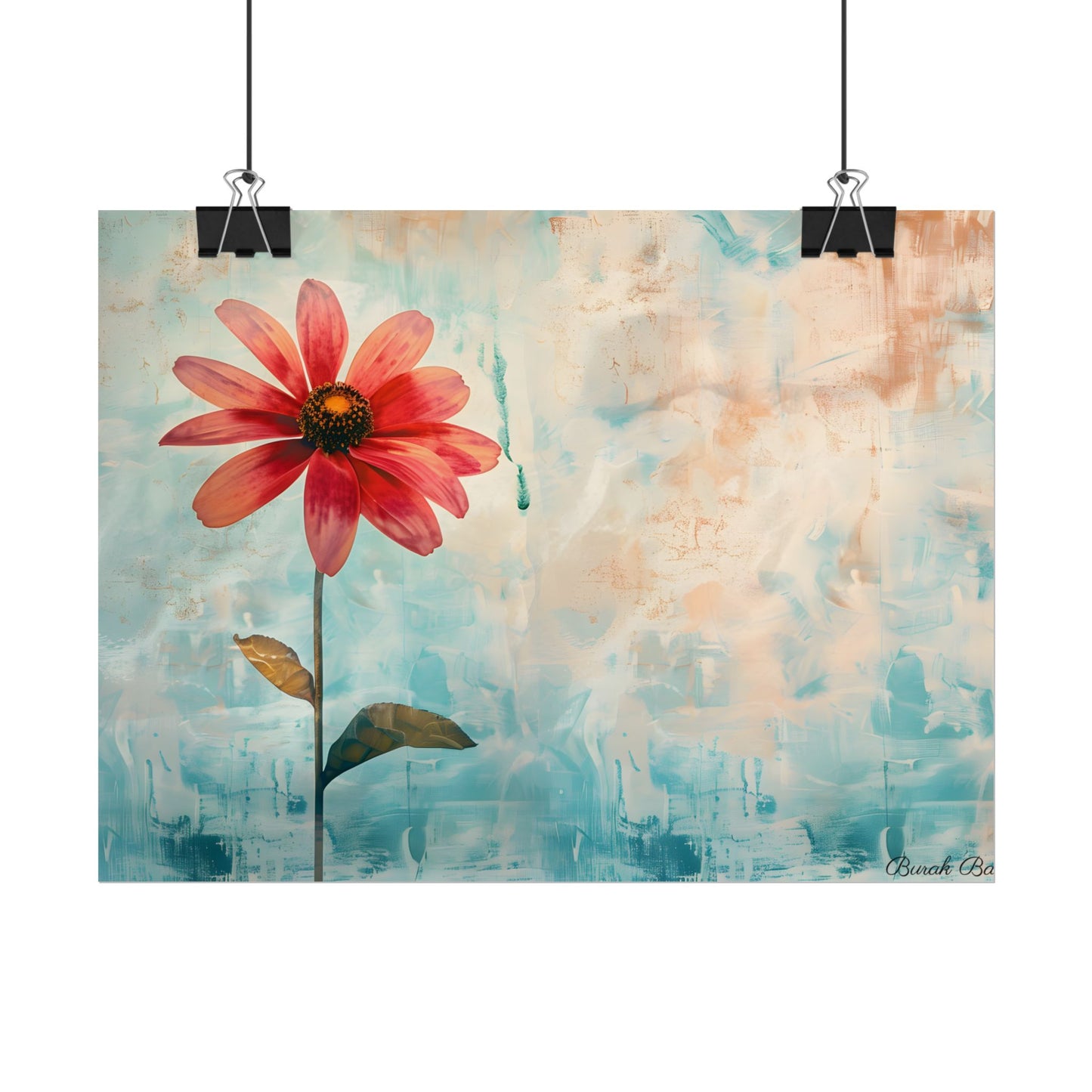 Blooming Growth: Whimsical Floral Art - Poster