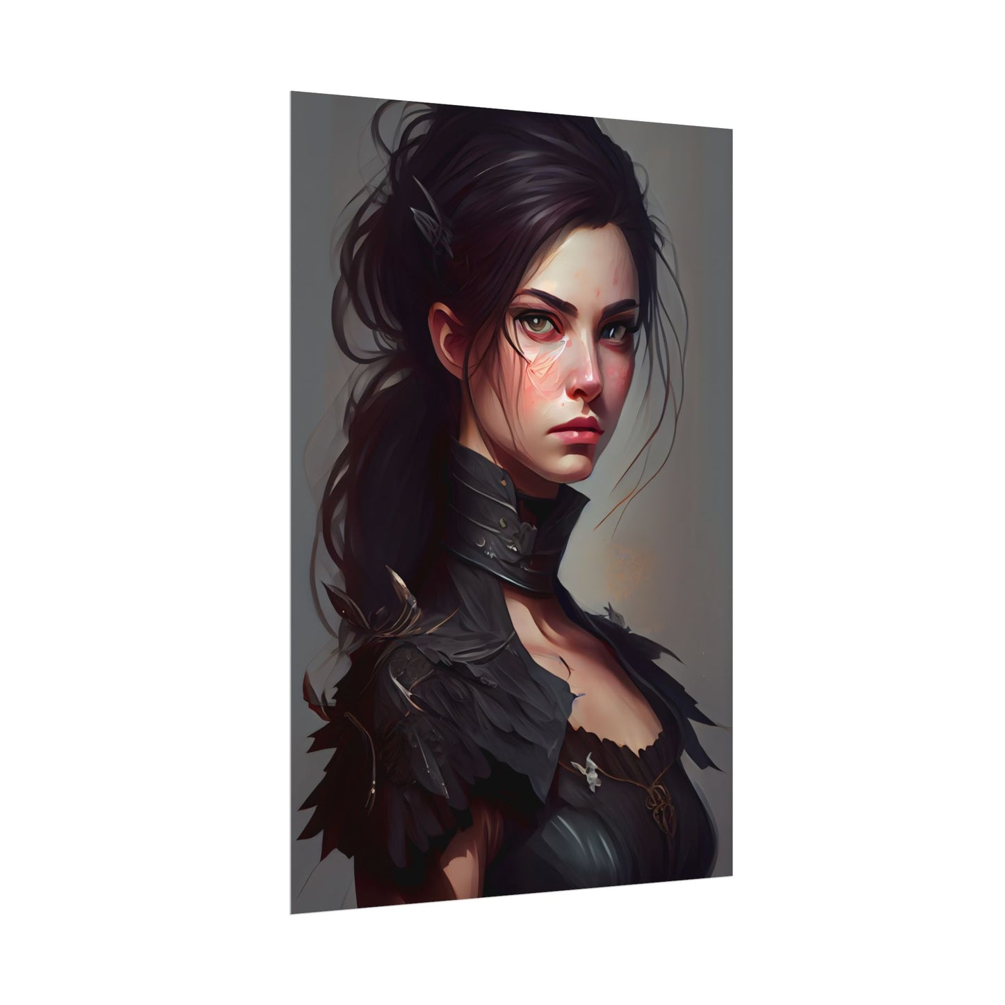 Artistic Female Portrait: Elegant Dress Digital Artwork - Poster