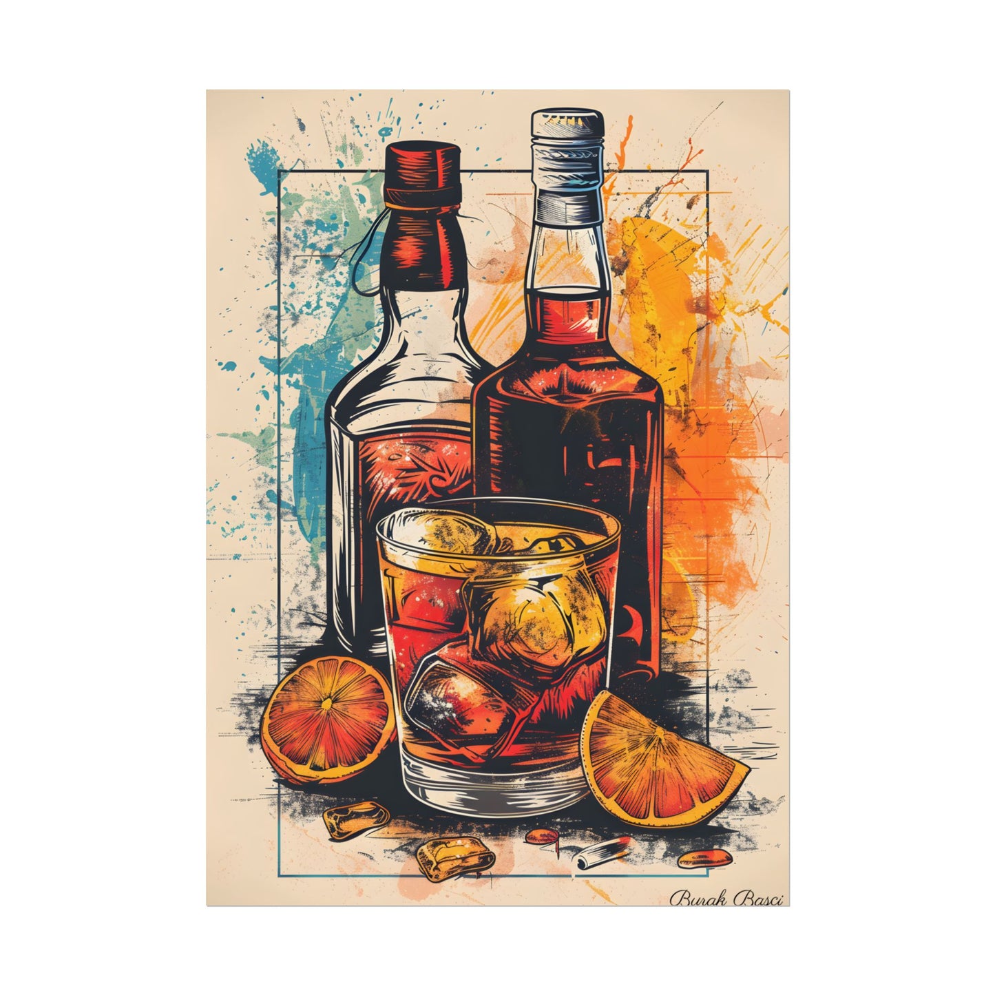 Vintage Cocktail Hour: Old-Fashioned Glass Art Poster - Poster