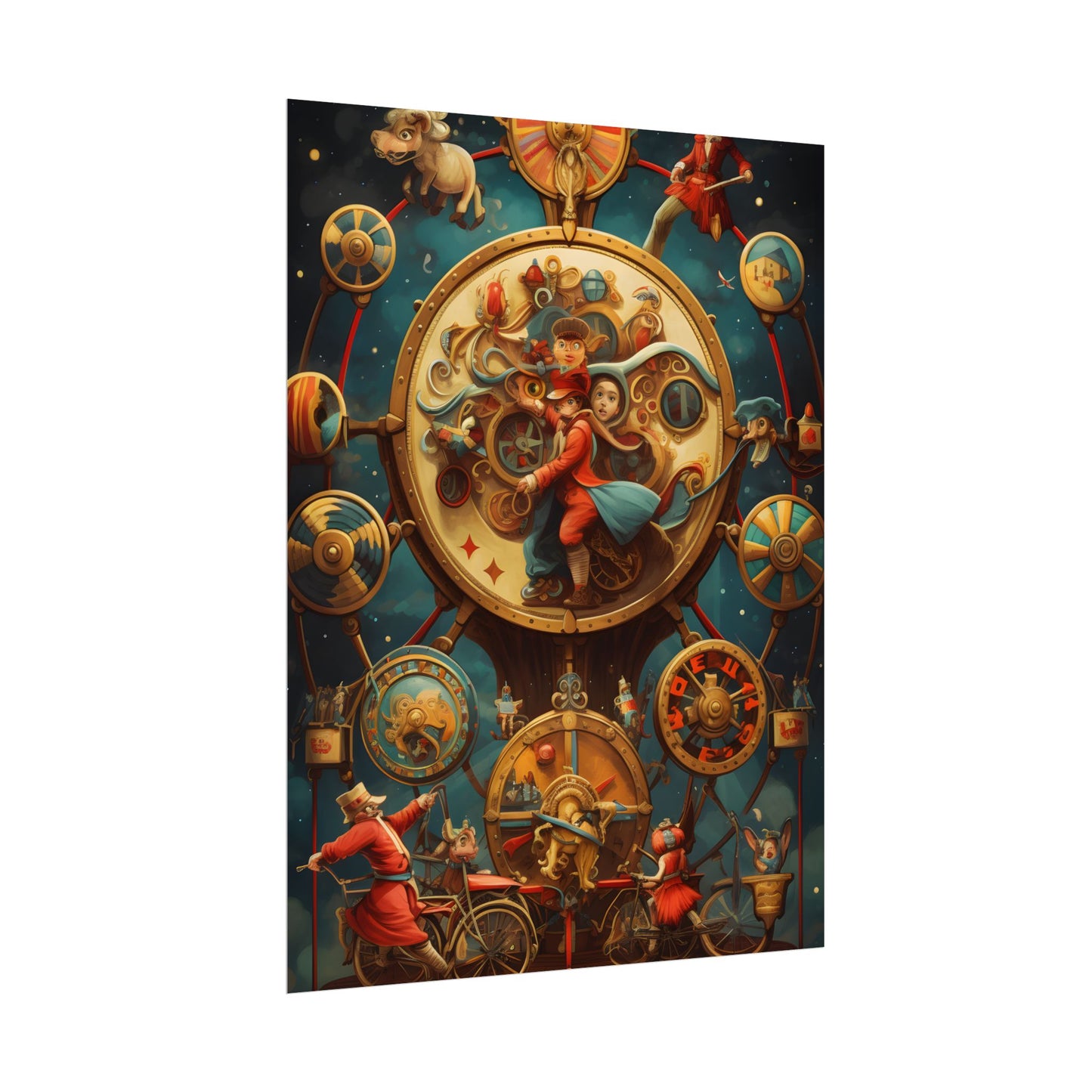 Whimsical Clockwork Circus: Fantastical Mechanical Art - Poster