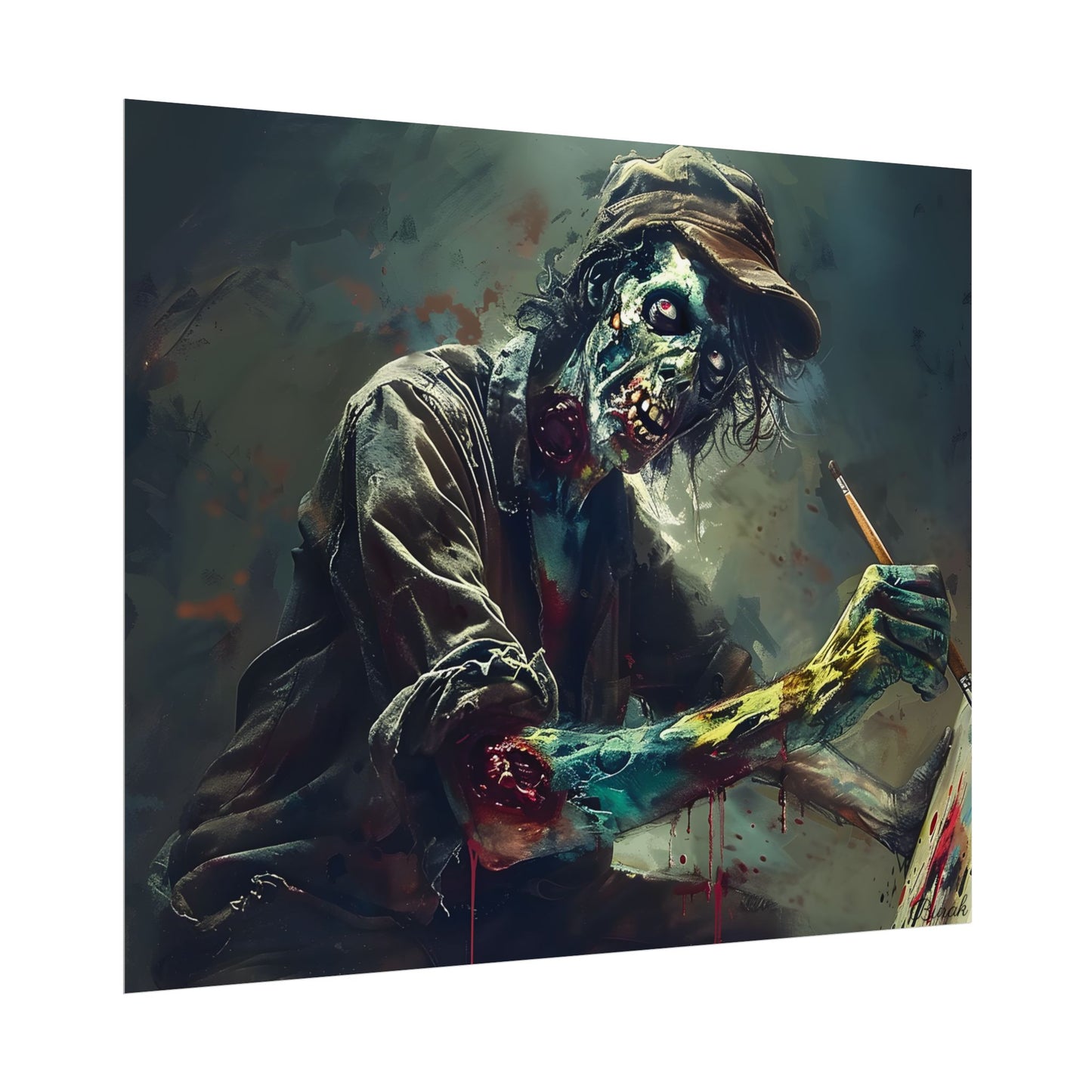 Zombie Horror Original Art: Original Artwork - Poster